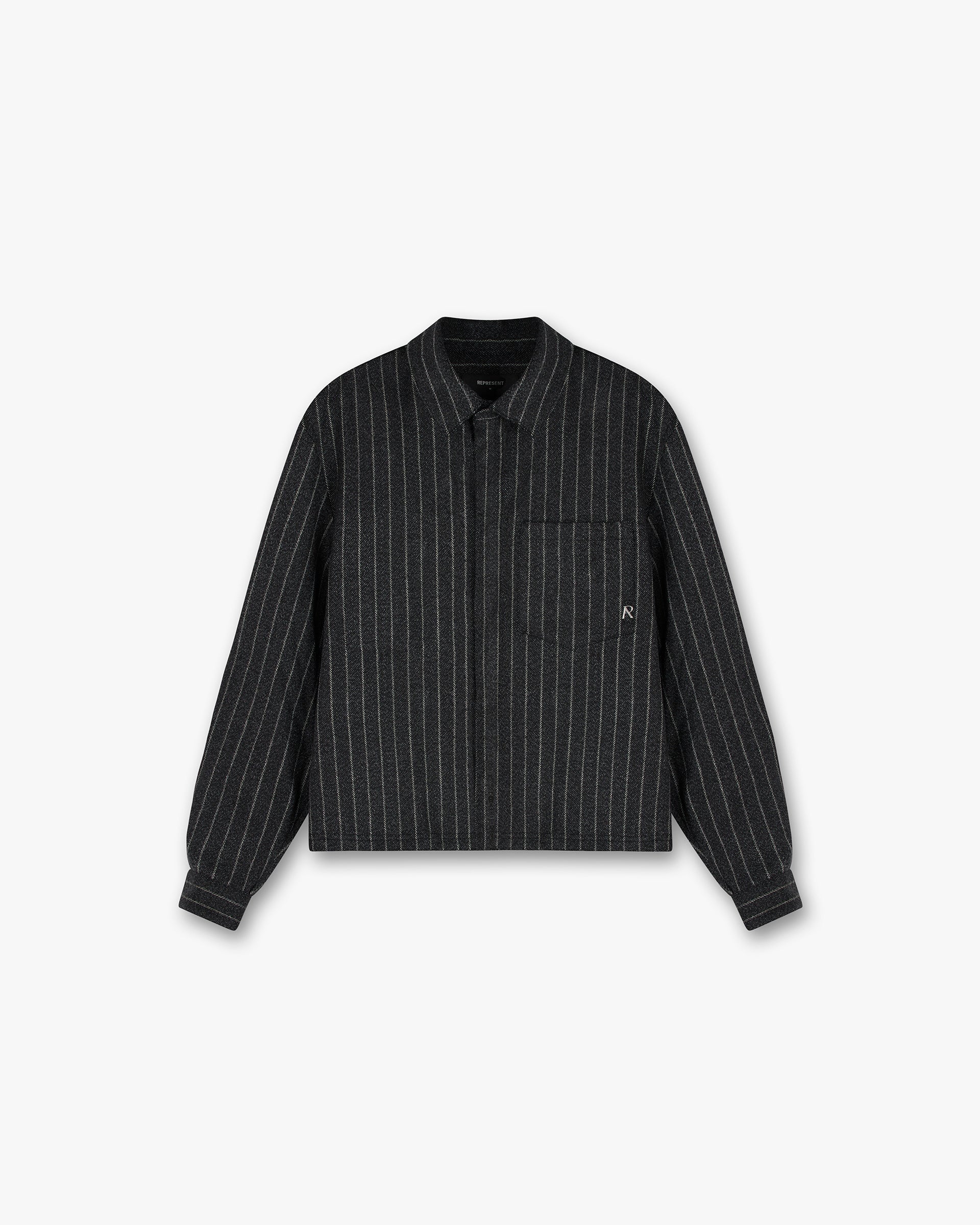 Chemise courte à rayures noires