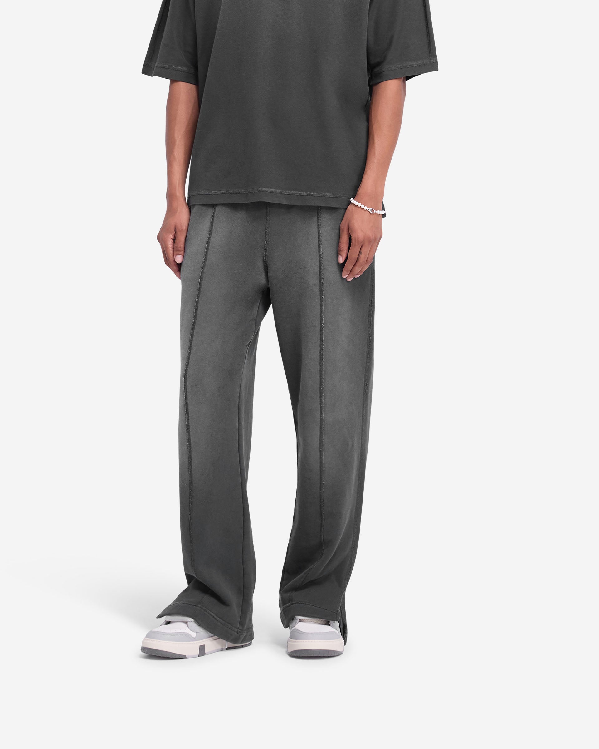 Pantalon de survêtement à ourlet étagé - Noir teinté
