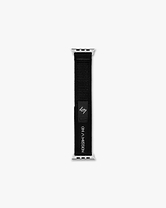 Front product image of a mens black watch strap on a plain white background | 247 Apple Watch Strap in Black | Sleek and adjustable watch strap | 247 Accessories | Represent Clo