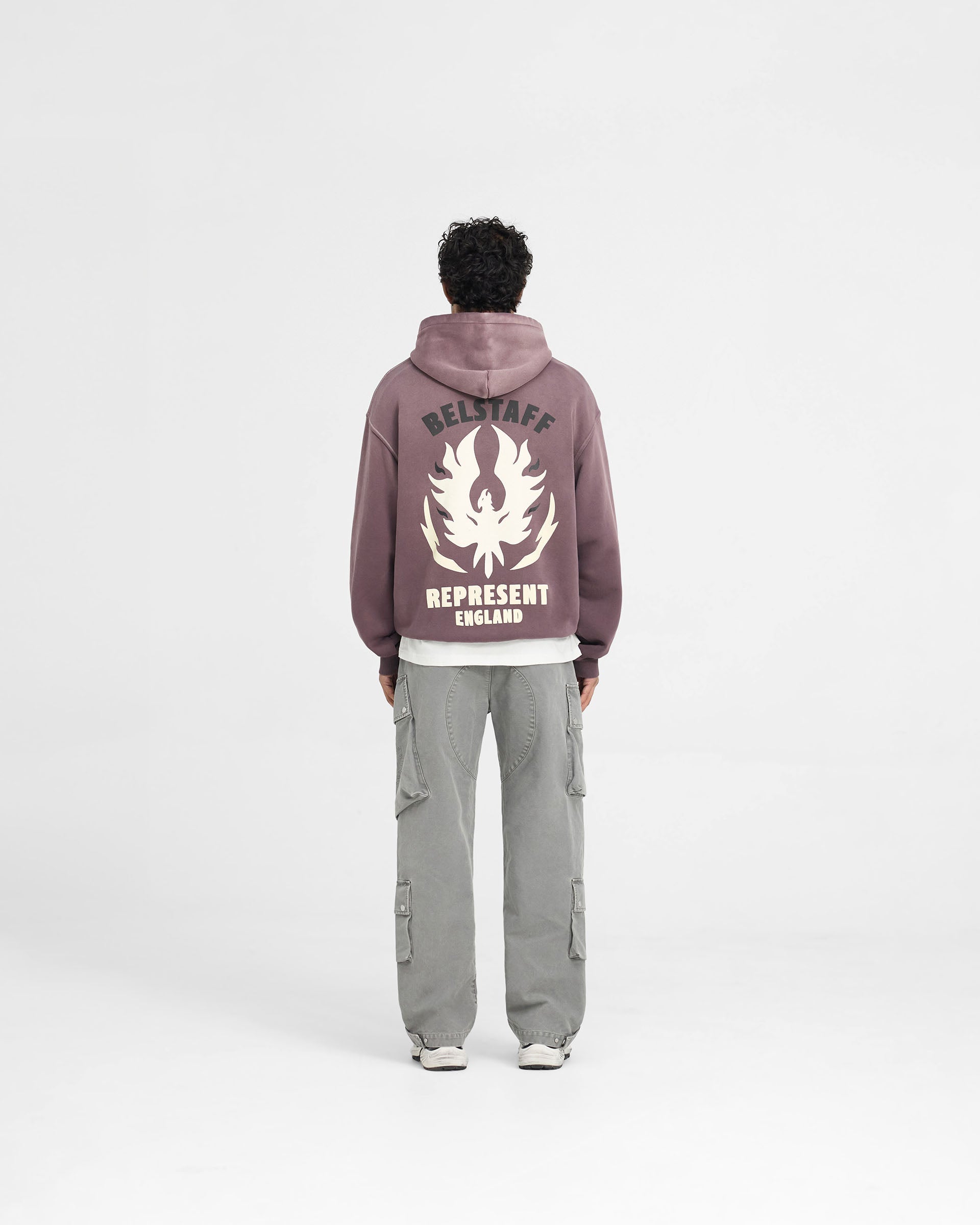 Sweat à capuche Flame Phoenix Represent X Belstaff - Prune
