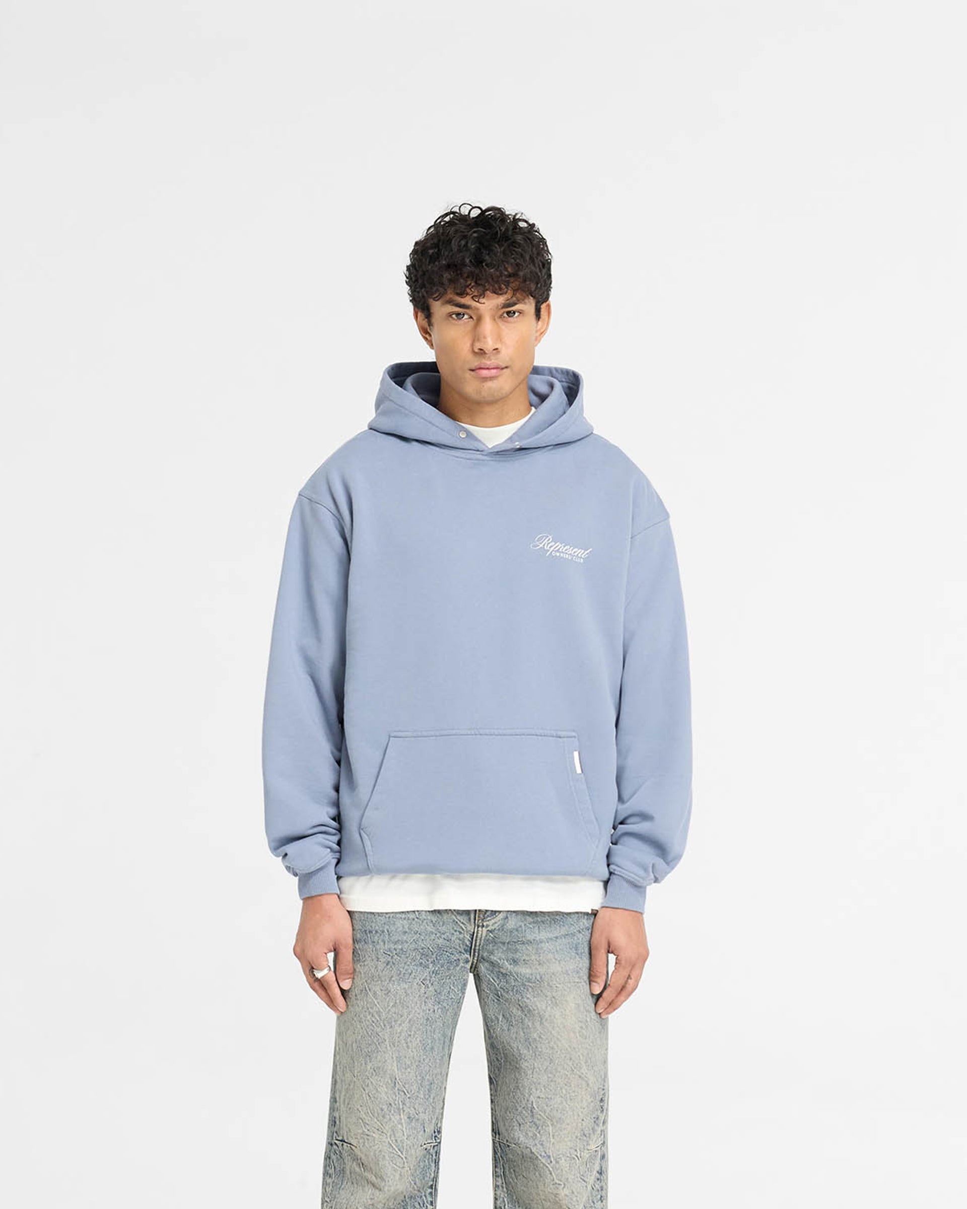 Sweat à capuche avec inscription Represent Owners Club - Bleu poussiéreux