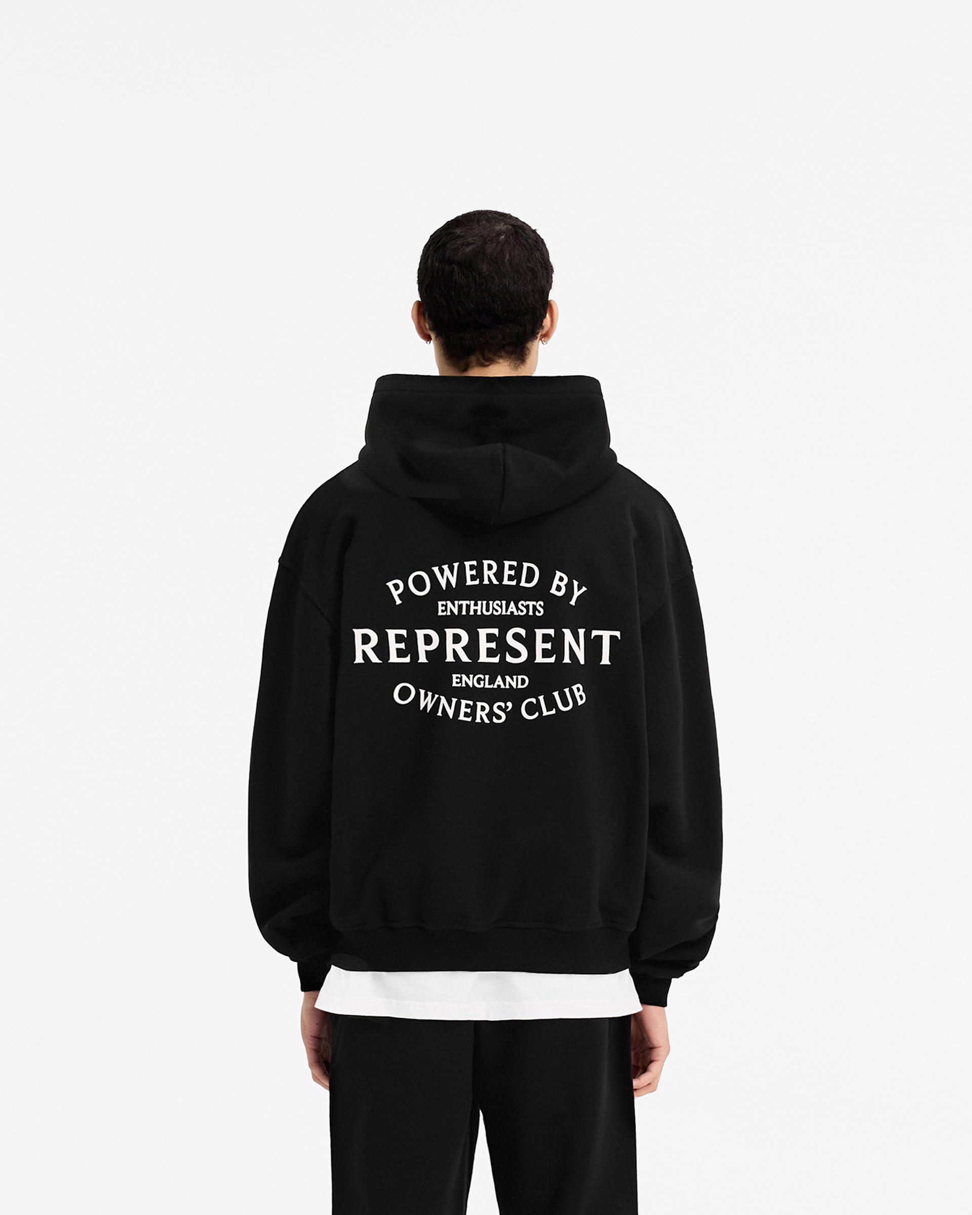 Sweat à capuche zippé avec timbre du club des propriétaires - Noir de jais