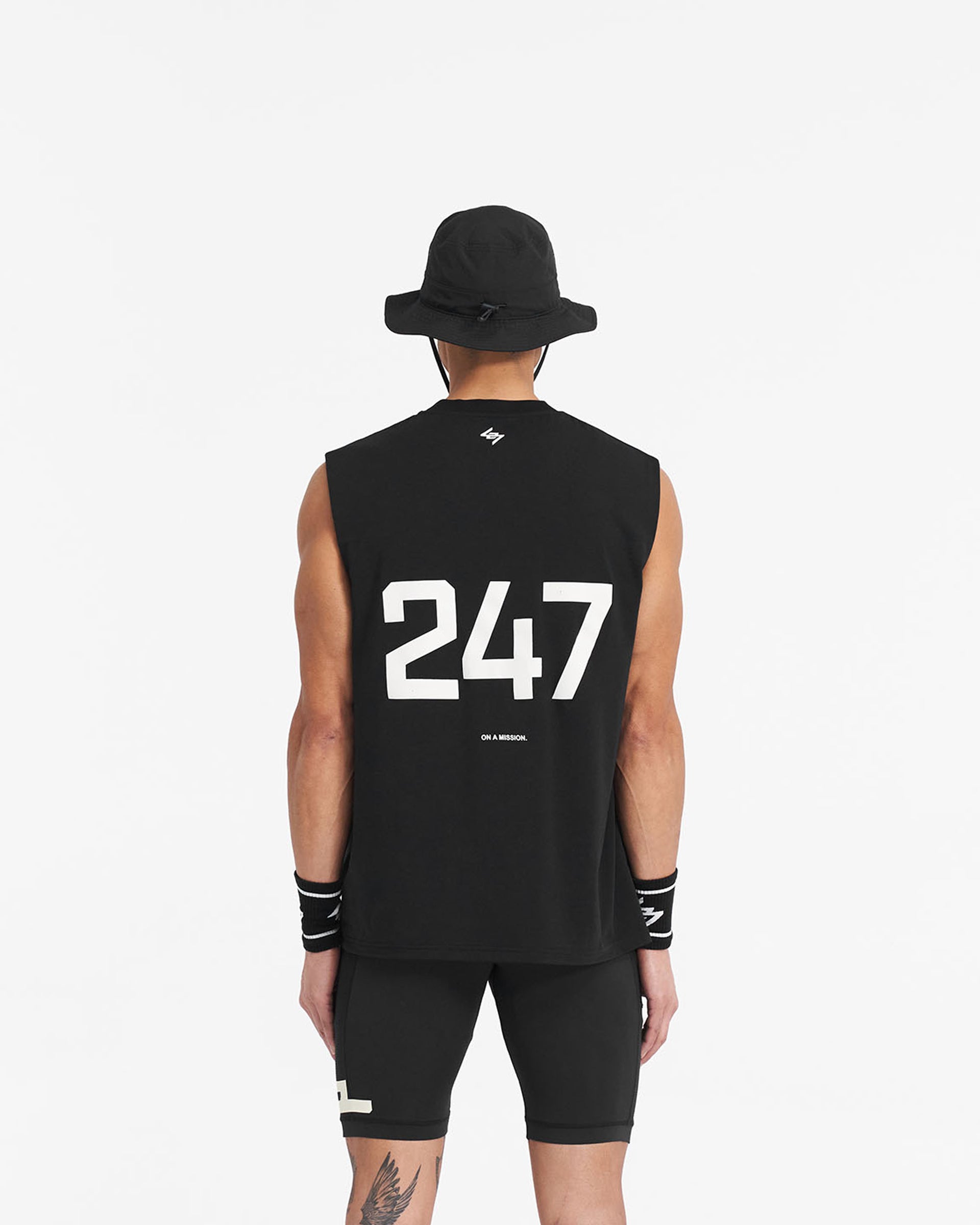 247 Übergroßes Tanktop - Tiefschwarz