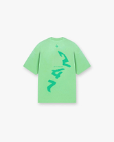 Front product image of a mens green t-shirt on a plain white background | 247 Motion Oversized T-Shirt in Speed Green | Oversized t-shirt | 247 T-Shirts | Represent Clo