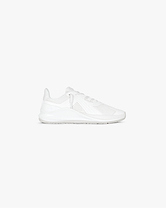 Front product image of mens white trainers on a plain white background | 247 Arc-2 Trainer in Flat White | Sleek low-top sneakers with minimalist design | 247 Footwear | Represent Clo
