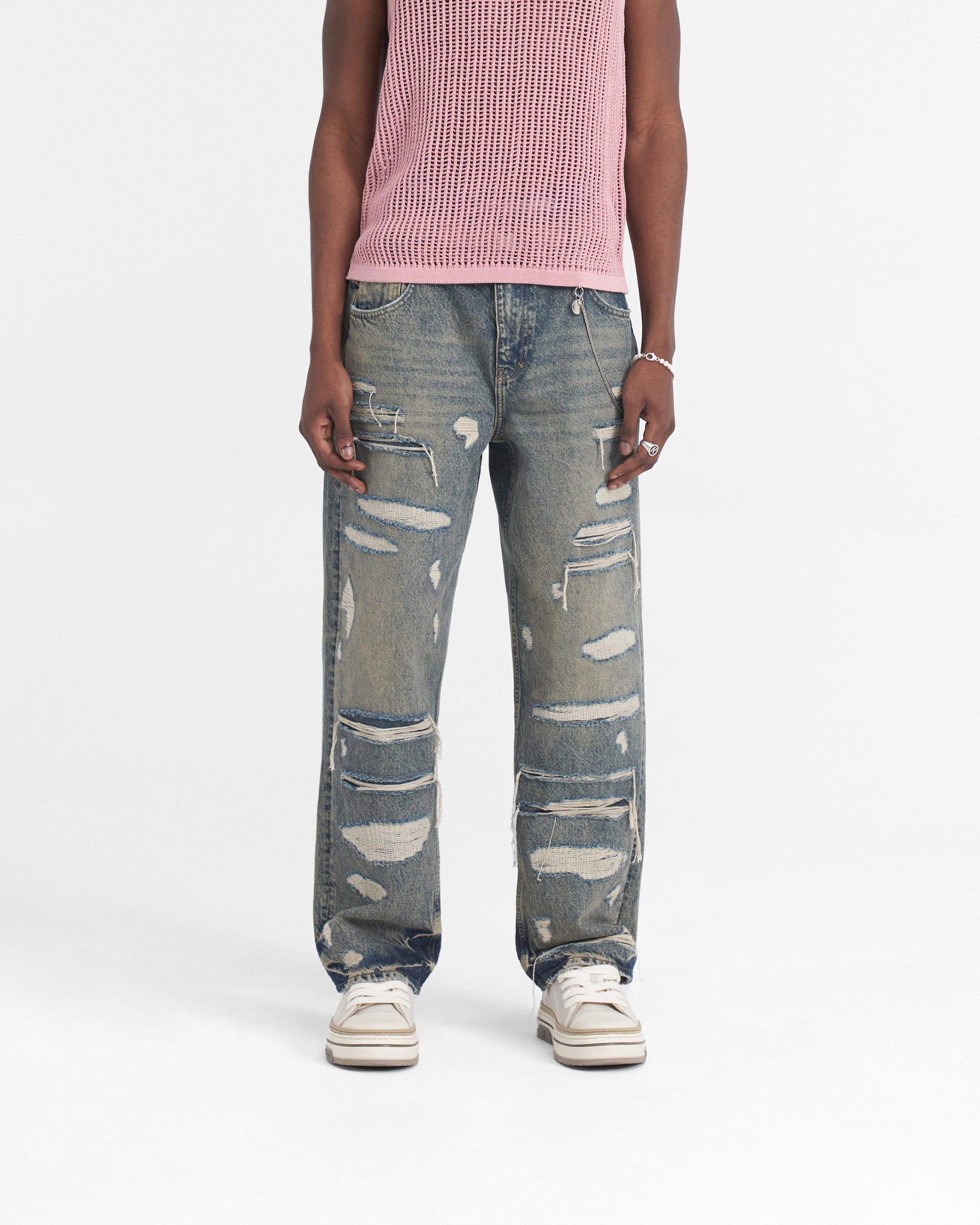 R3D Double Destroyer Baggy Denim - Bleu Crème