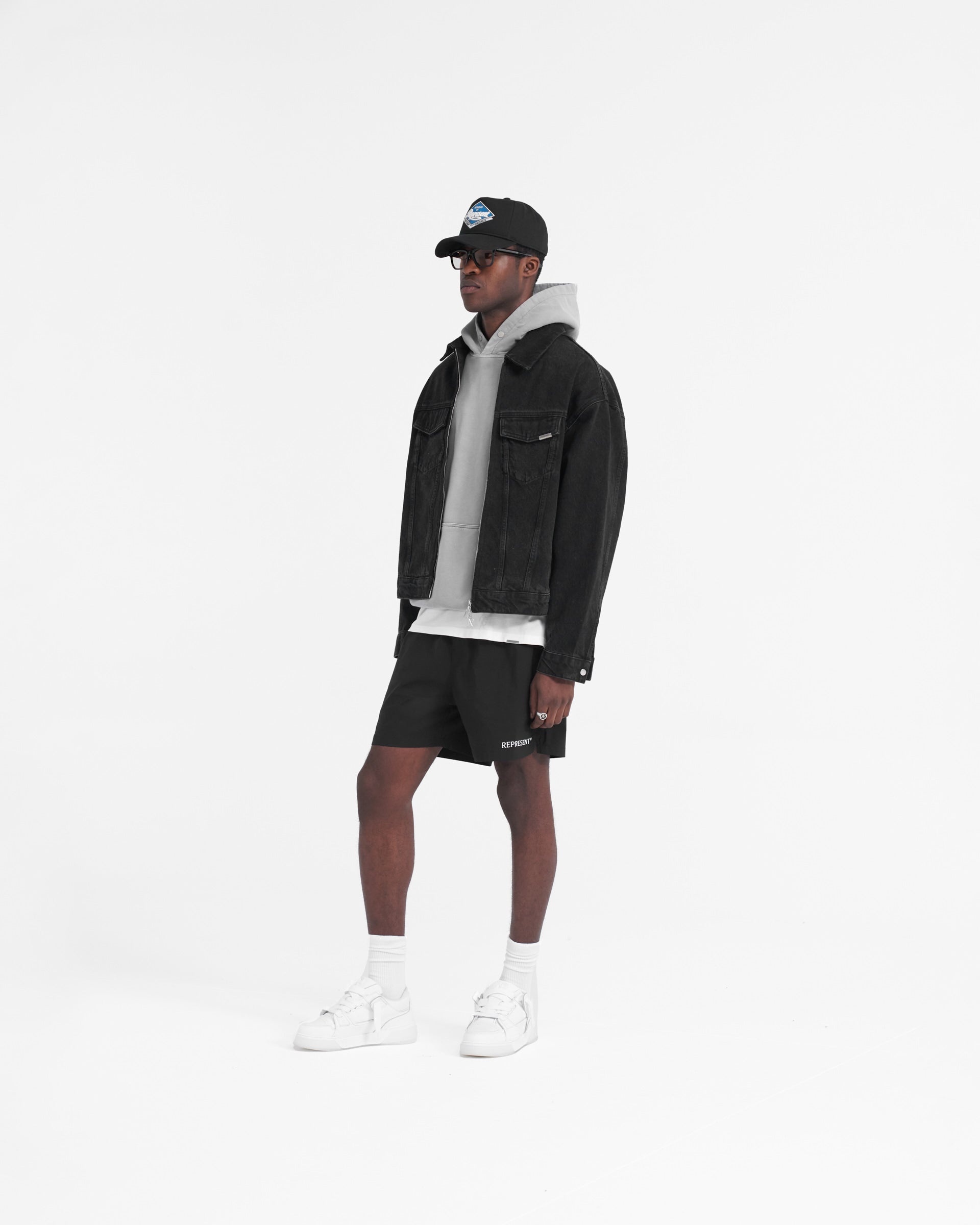 R4 Jeansjacke - Schwarz
