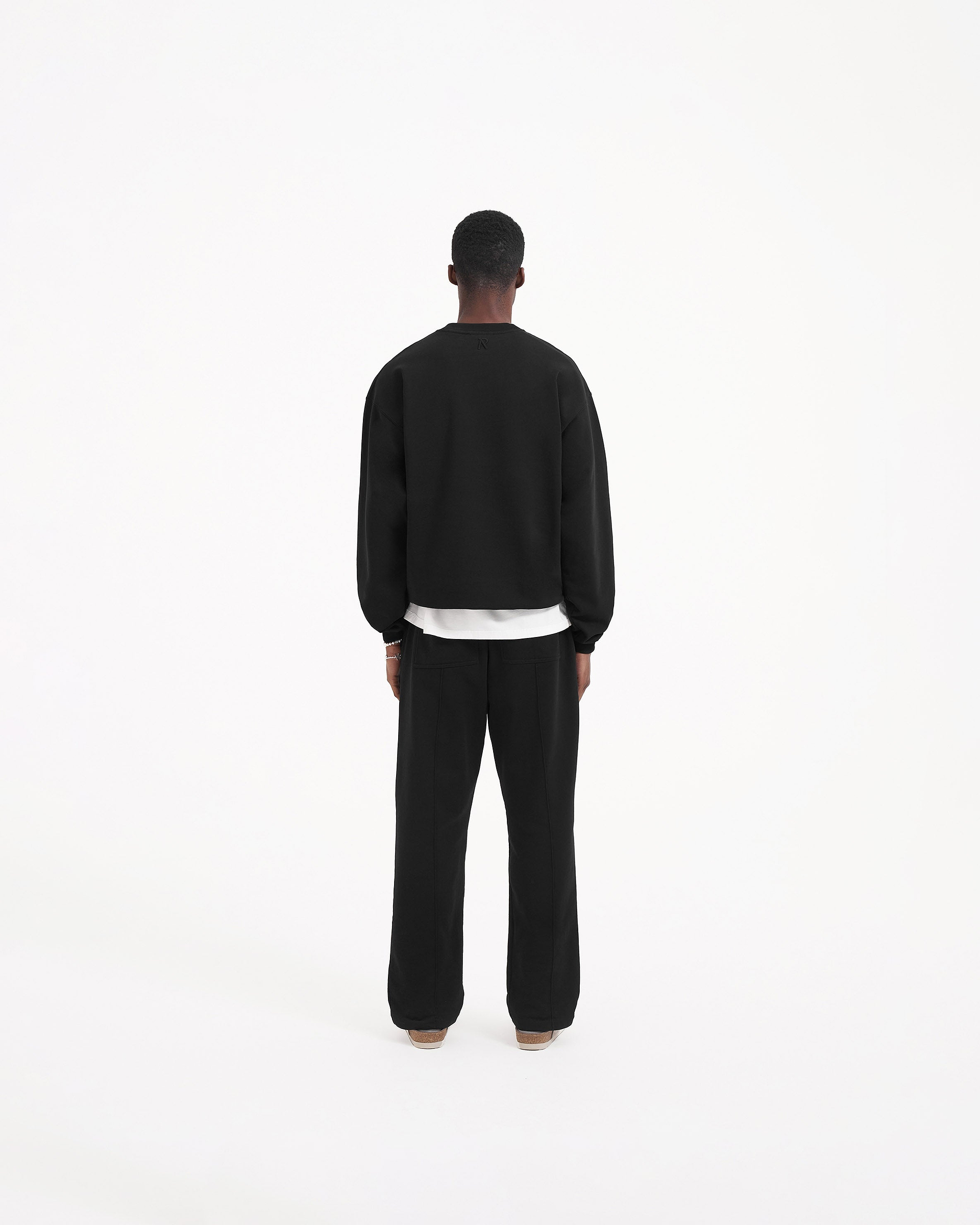 Pullover mit Initialen - Tiefschwarz