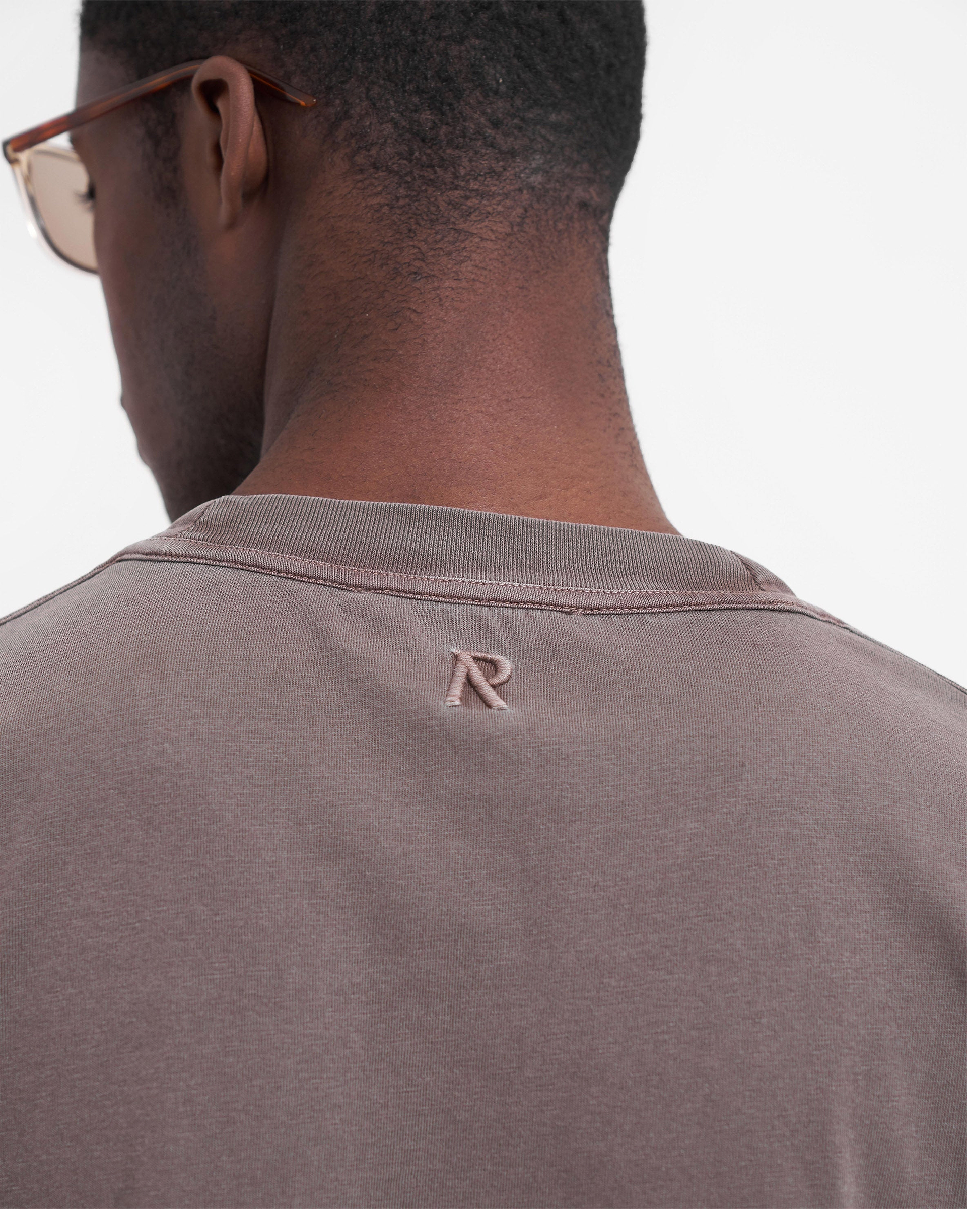 Langarm-T-Shirt mit Initialen-Motiv - Nebel