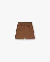 Front product image of mens rust shorts on a plain white background | Team 247 Aero Shorts in Rust | Sweat shorts with elasticised waist and drawcord | 247 Shorts | Represent Clo