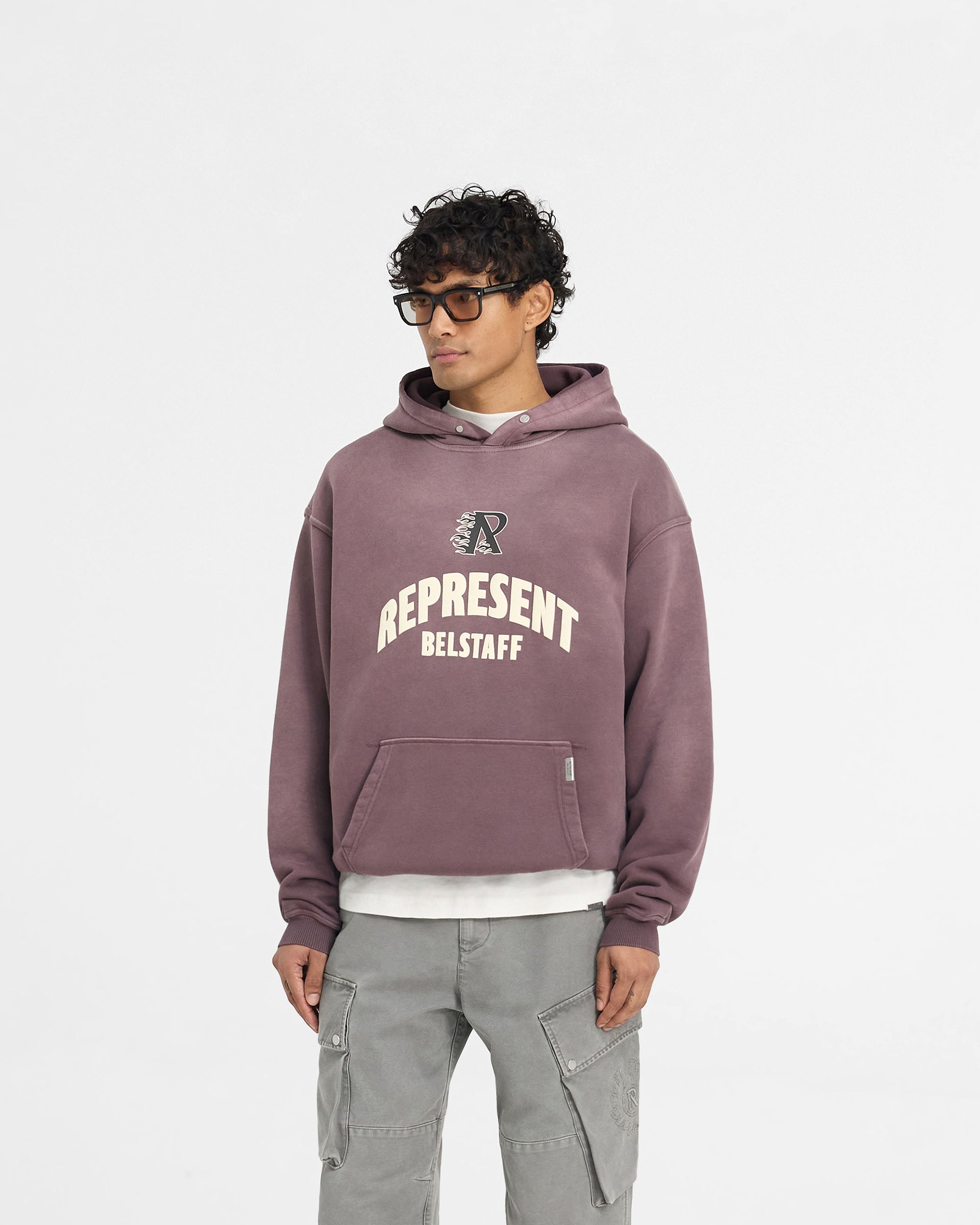 Sweat à capuche Flame Phoenix Represent X Belstaff - Prune