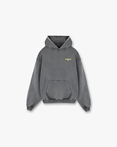 Front product image of a mens grey hoodie on a plain white background | Team 247 Oversized Hoodie in Pewter Lemon | Oversized hoodie with Team 247 branding | 247 Hoodies | Represent Clo
