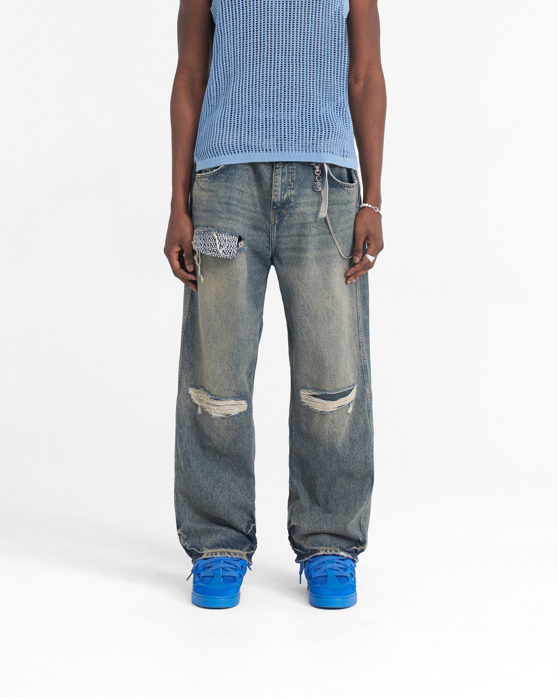 R3D Destroyer Baggy Denim - Blau Creme