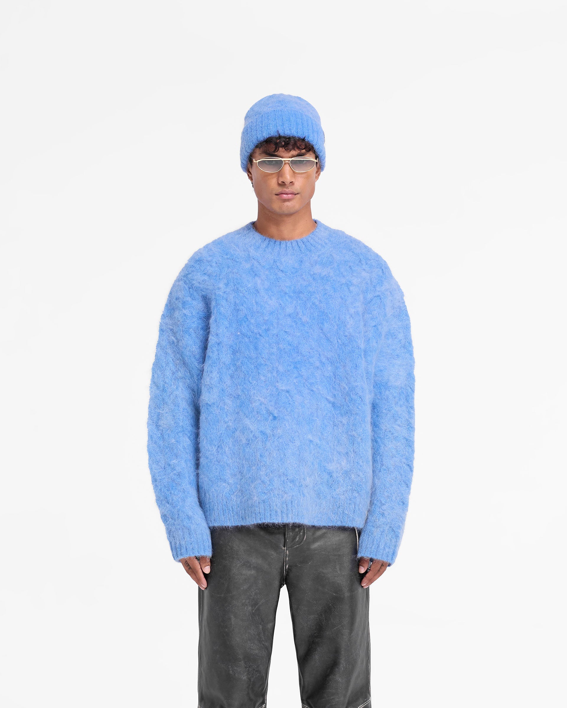 Pull en maille torsadée - Bleu électrique