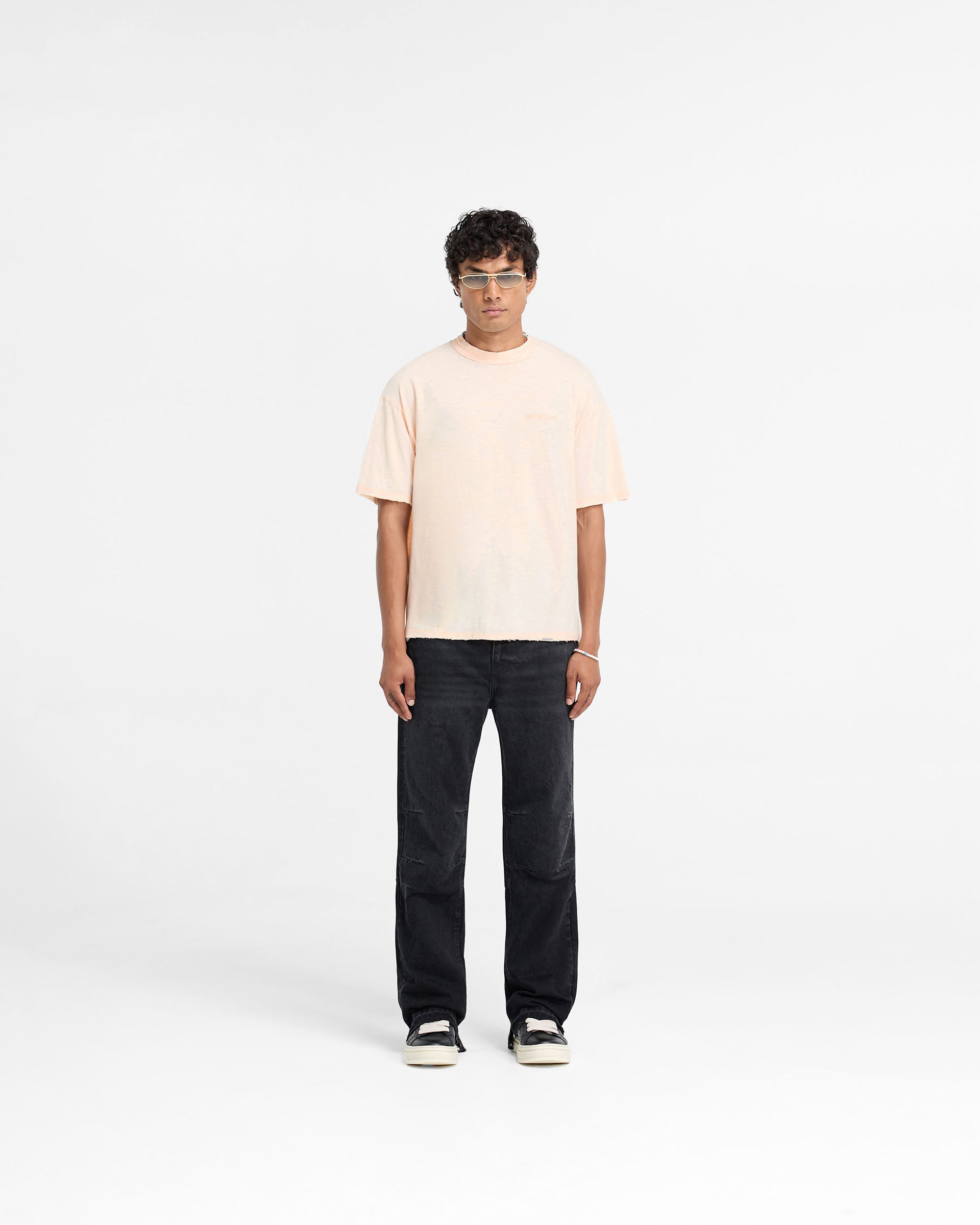 T-shirt Slub - Corail délavé