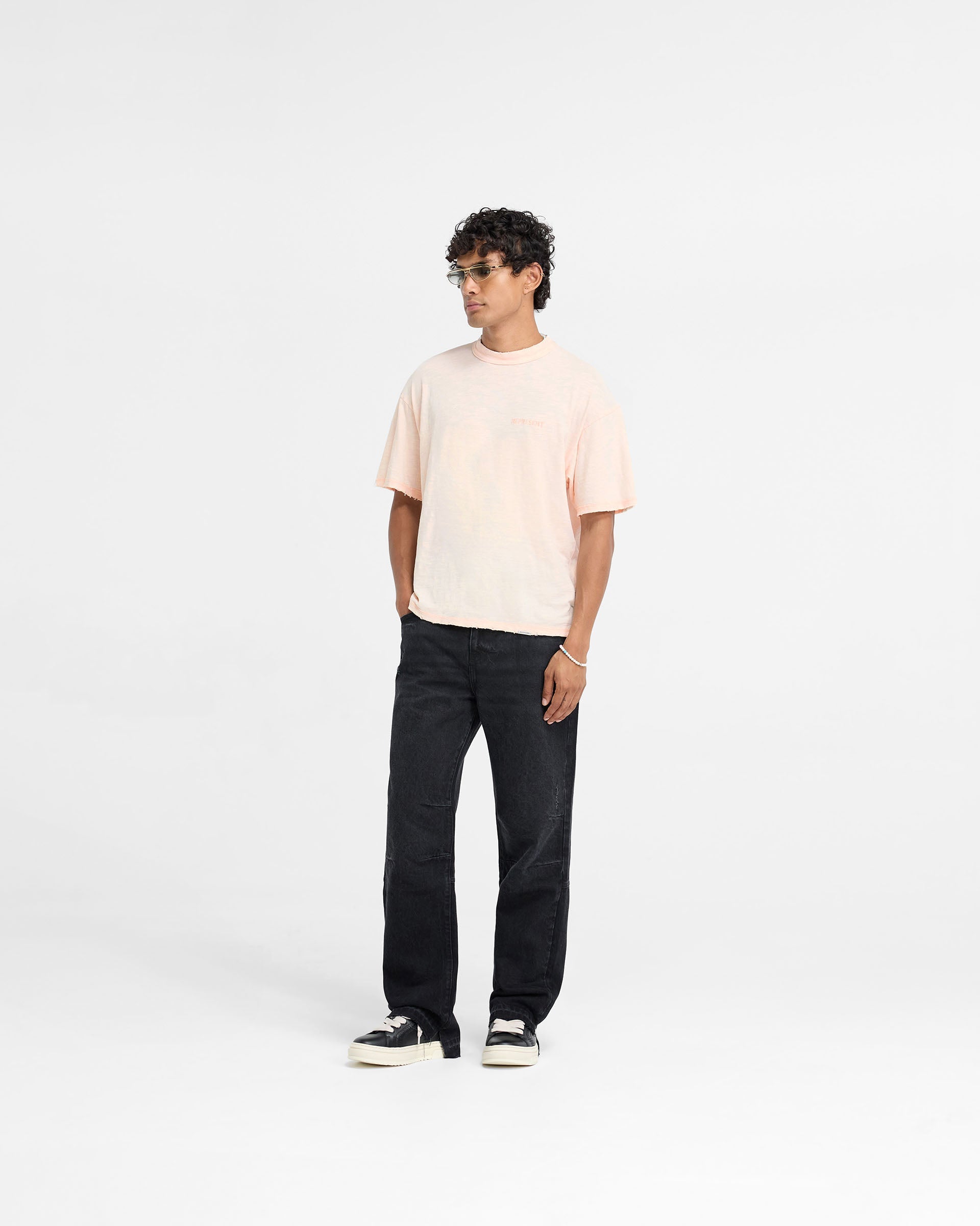 T-shirt Slub - Corail délavé