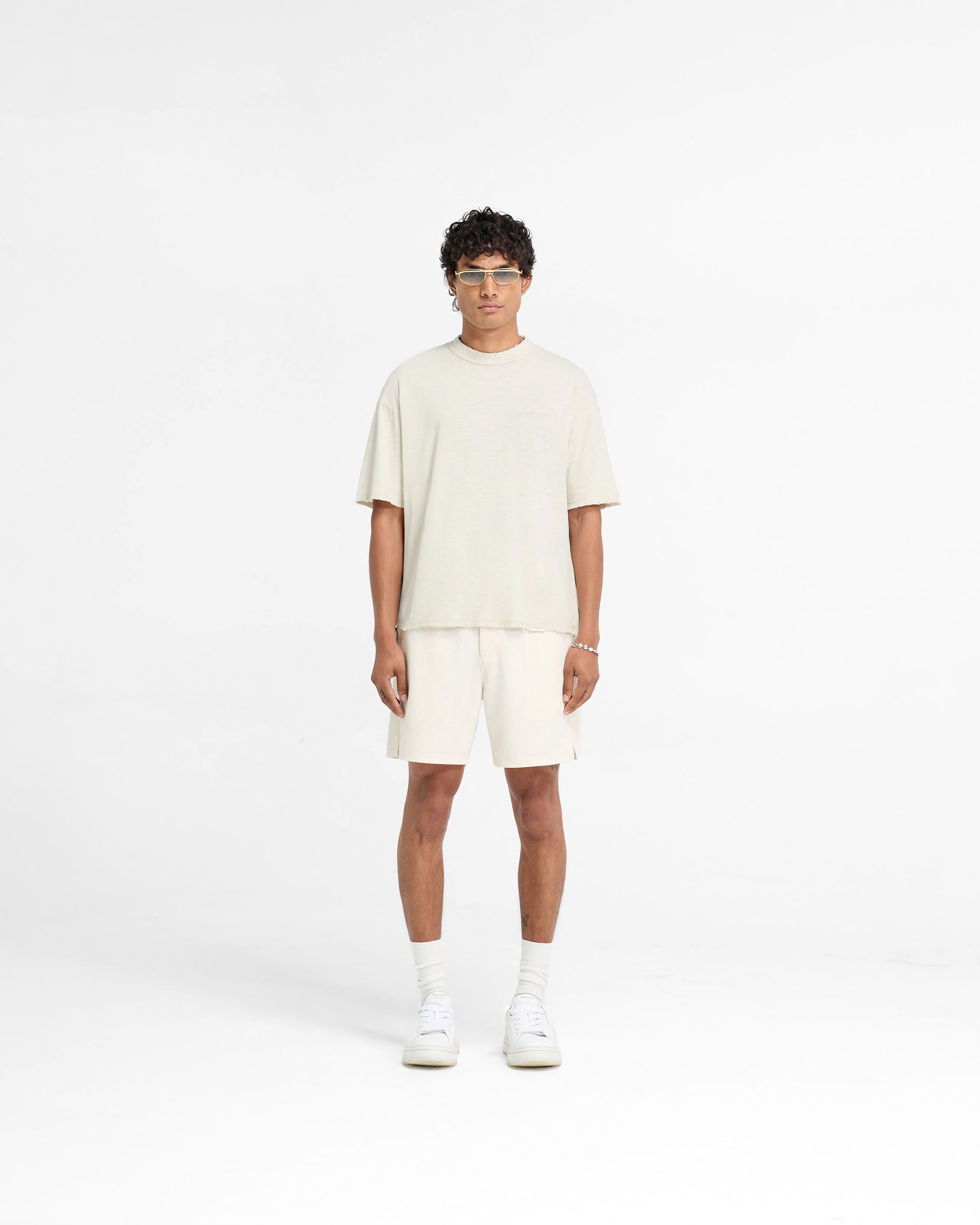 T-shirt Slub - Sable blanc