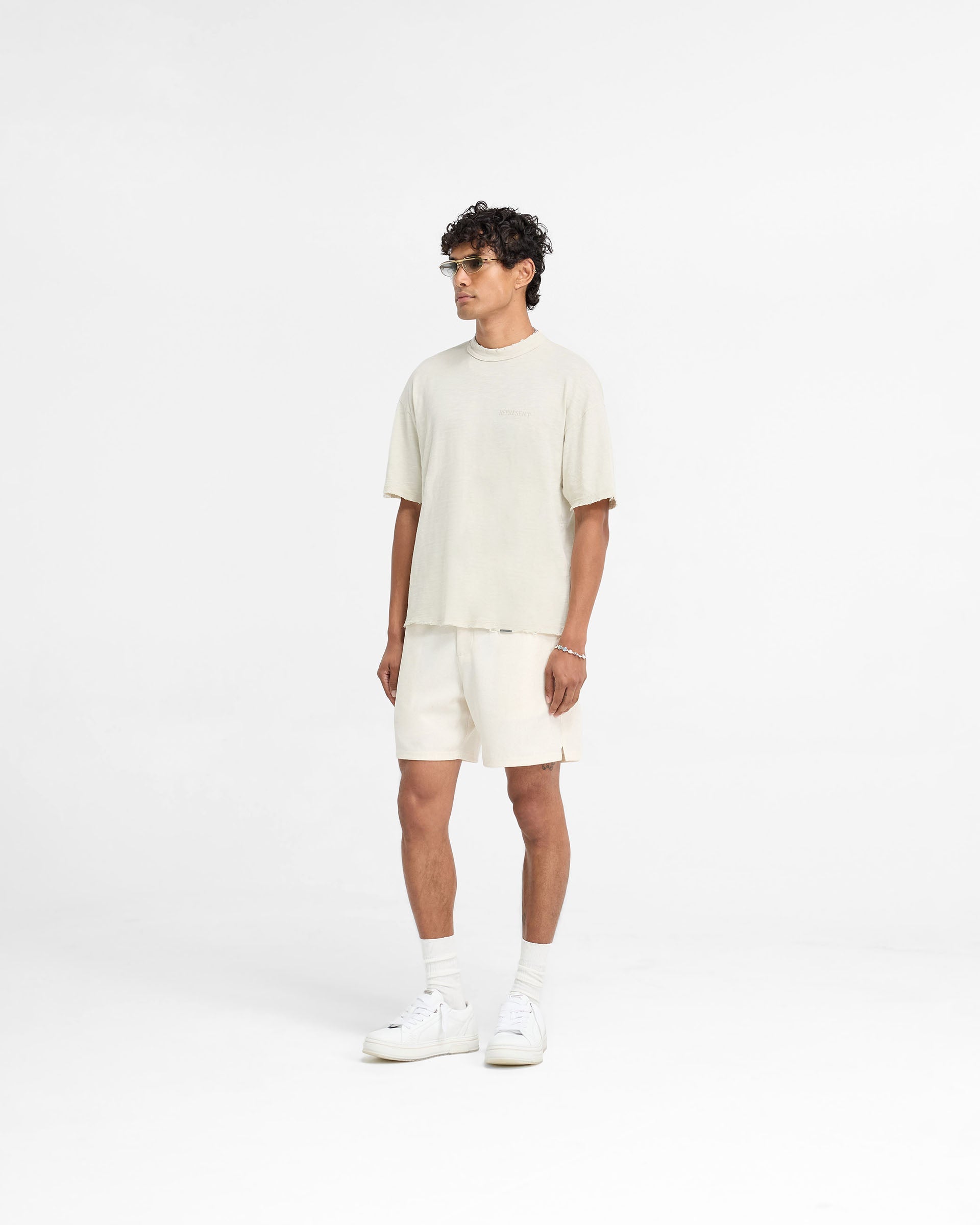 T-shirt Slub - Sable blanc