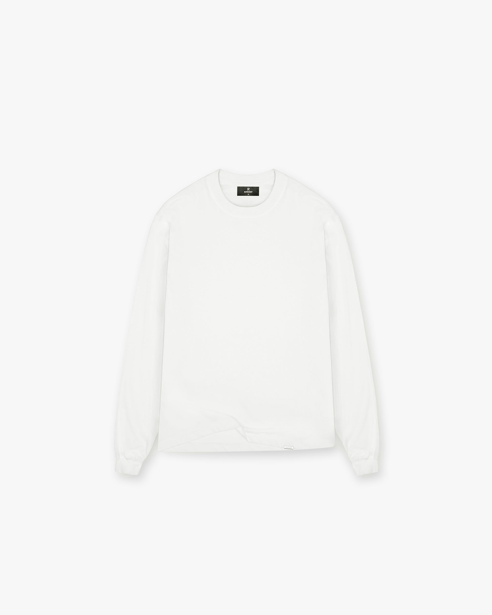 Langarm-T-Shirt mit Initialen-Motiv - Mattweiß