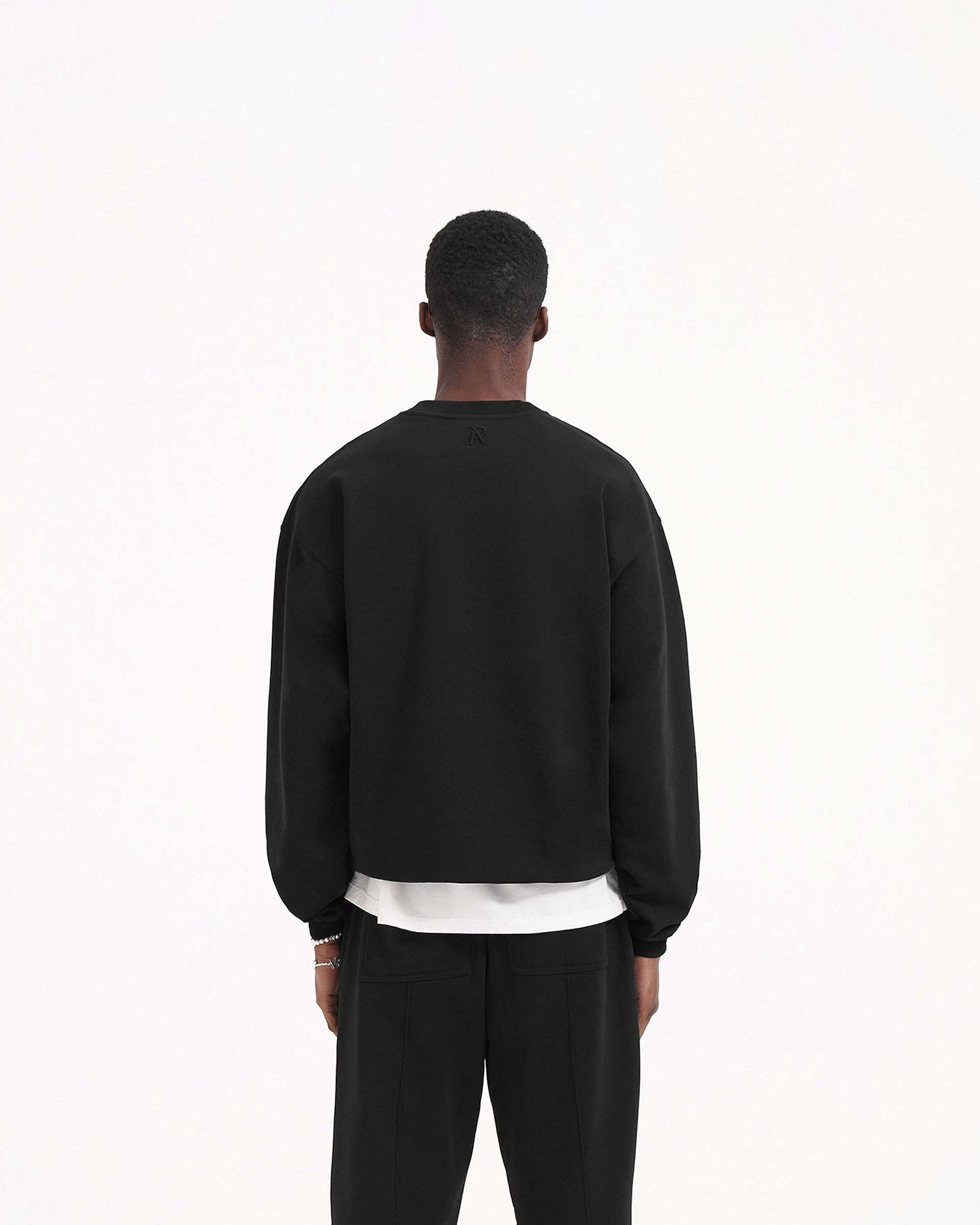 Pullover mit Initialen - Tiefschwarz