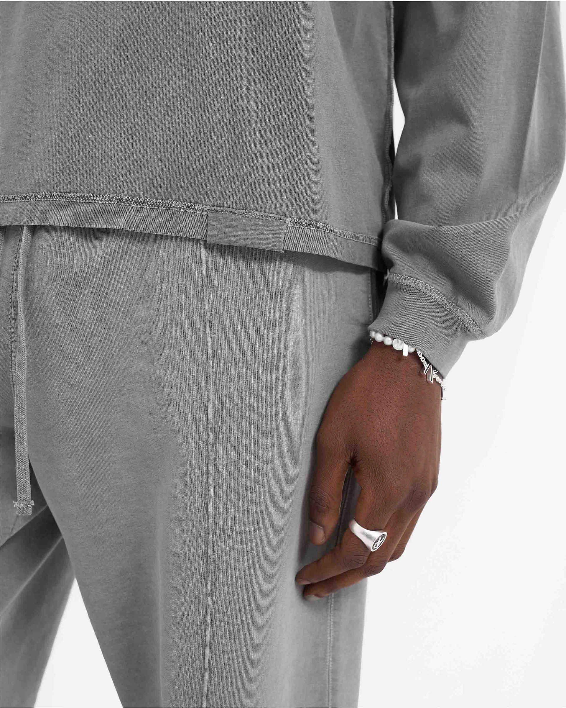Langarm-T-Shirt mit Initialen-Motiv – Ultimatives Grau