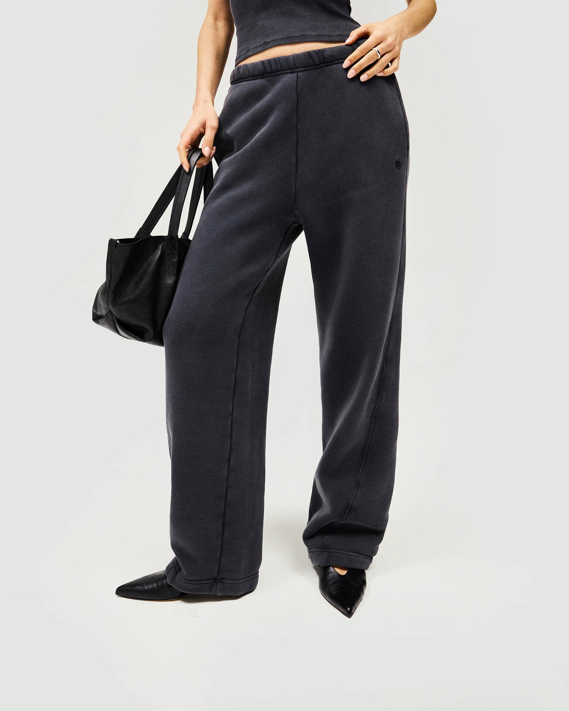 Initial Twisted Seam Jogger - Washed Black