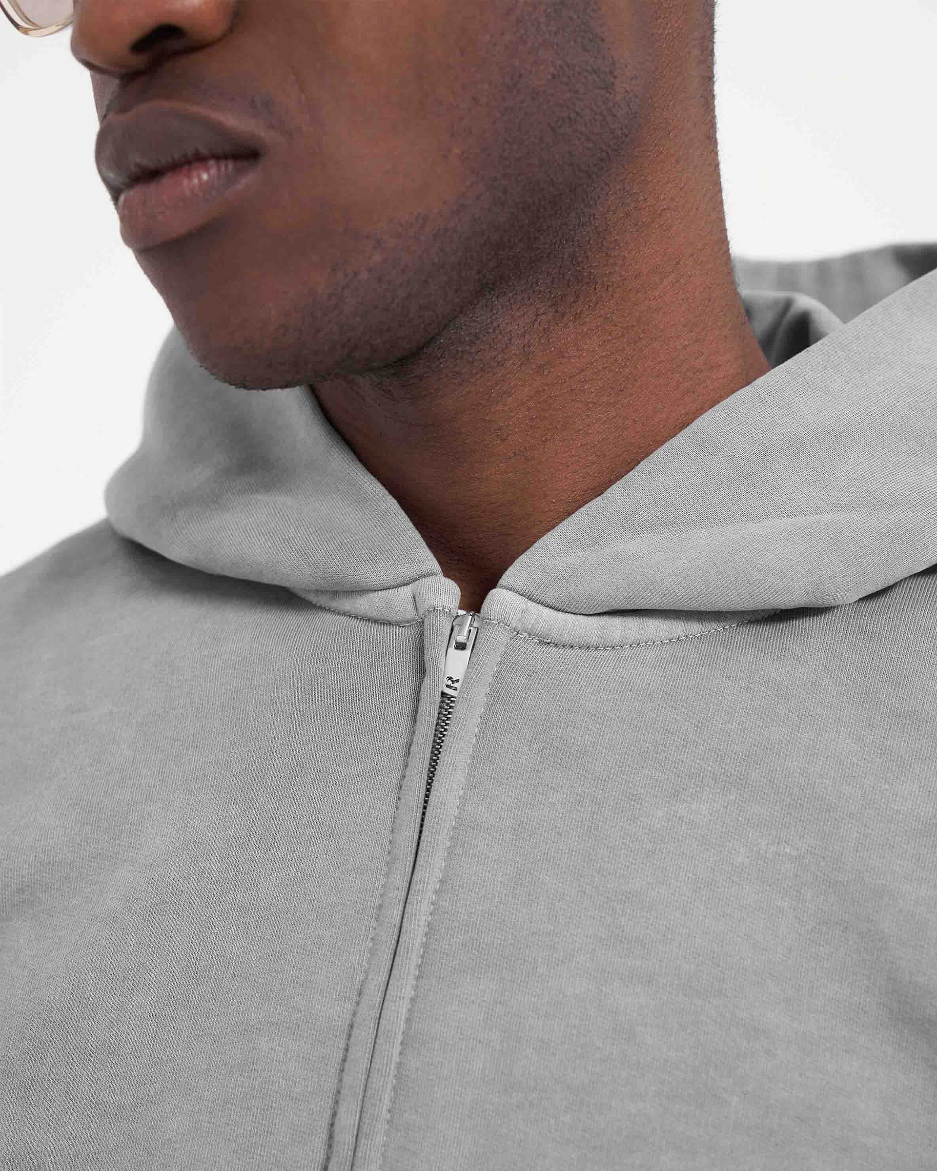 Kapuzenpullover mit Reißverschluss und Initialen - Ultimatives Grau
