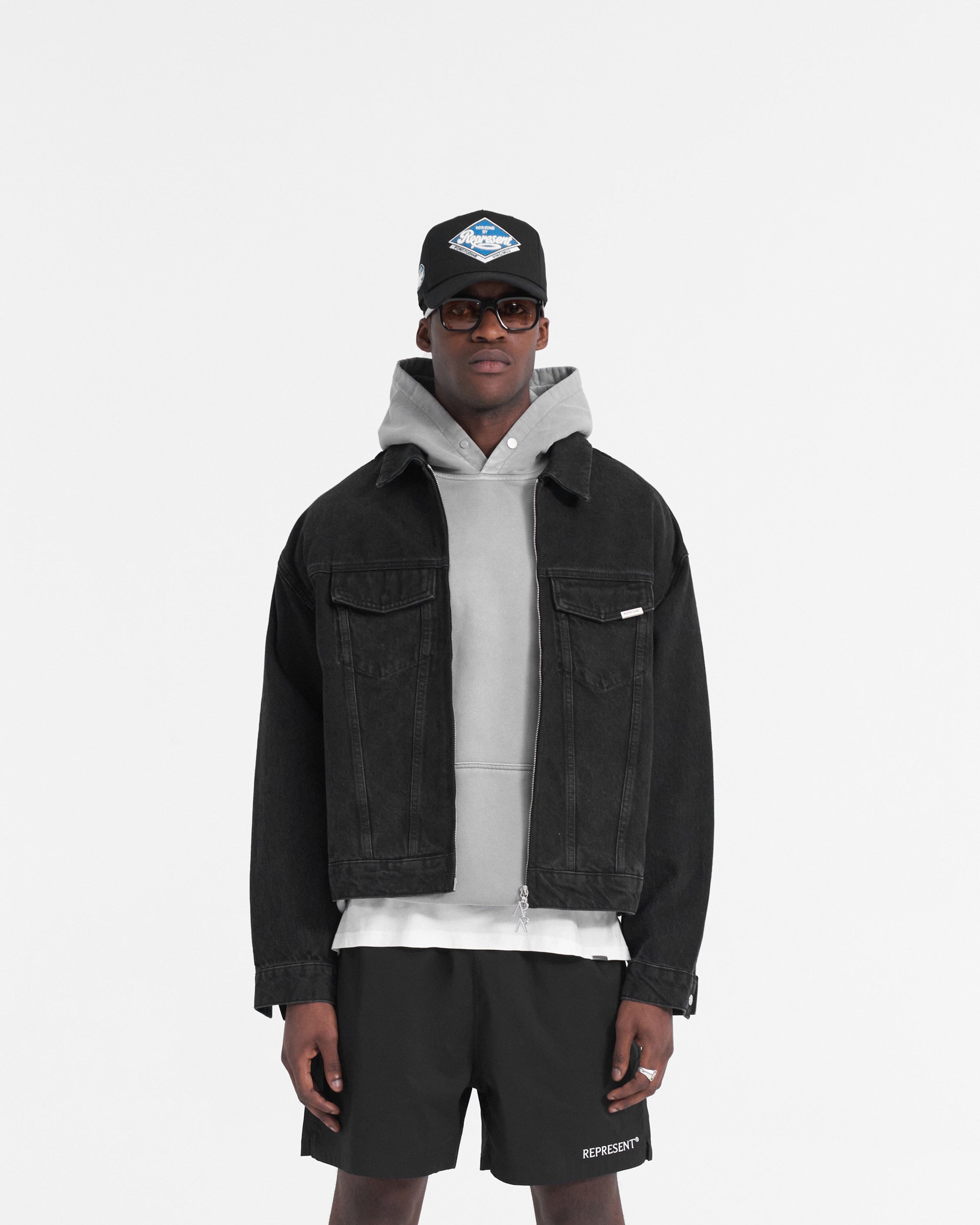 R4 Jeansjacke - Schwarz