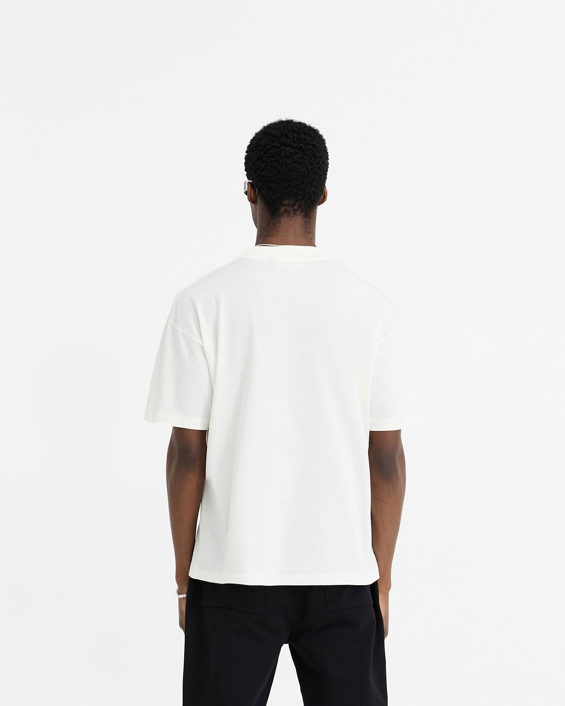 Übergroßes T-Shirt mit Initialen - Flaches Weiß