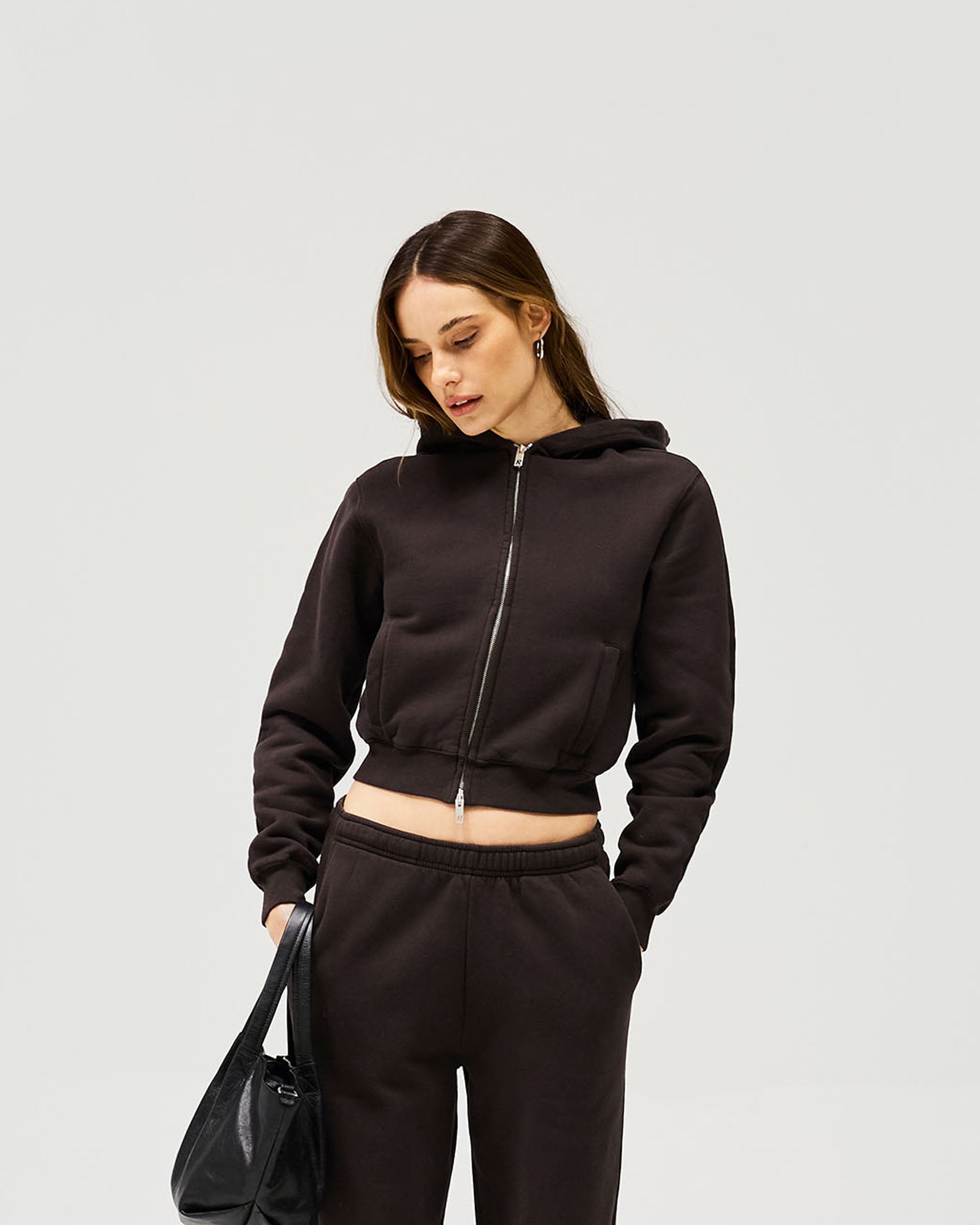 Owners Club Slim Zip Hoodie - Black Coffee