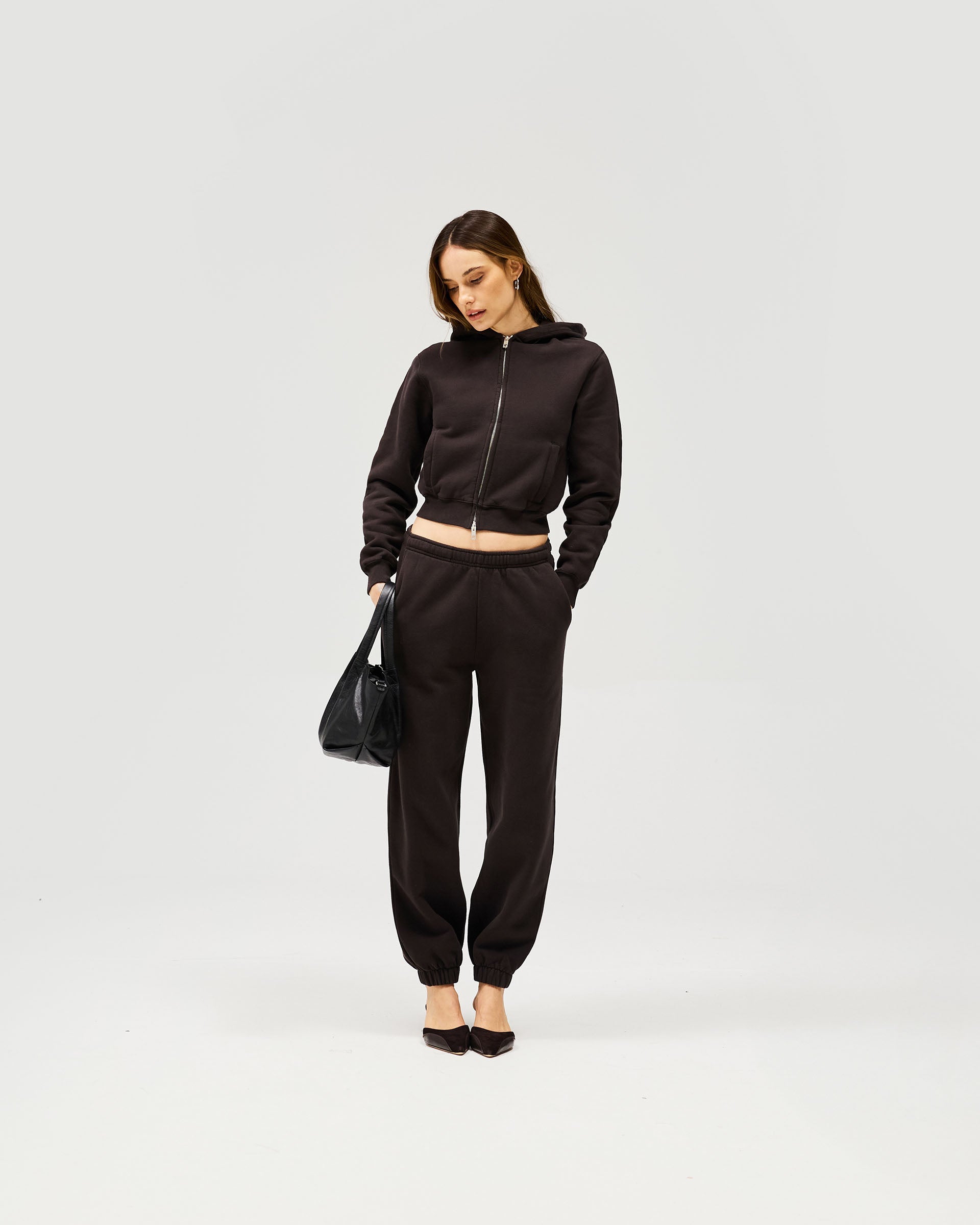 Owners Club Slim Zip Hoodie - Black Coffee