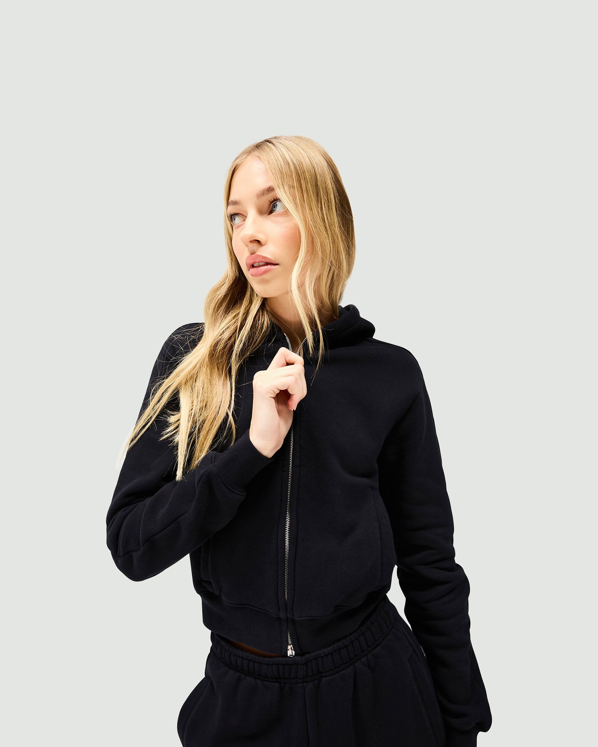 Owners Club Slim Zip Hoodie - Jet Black
