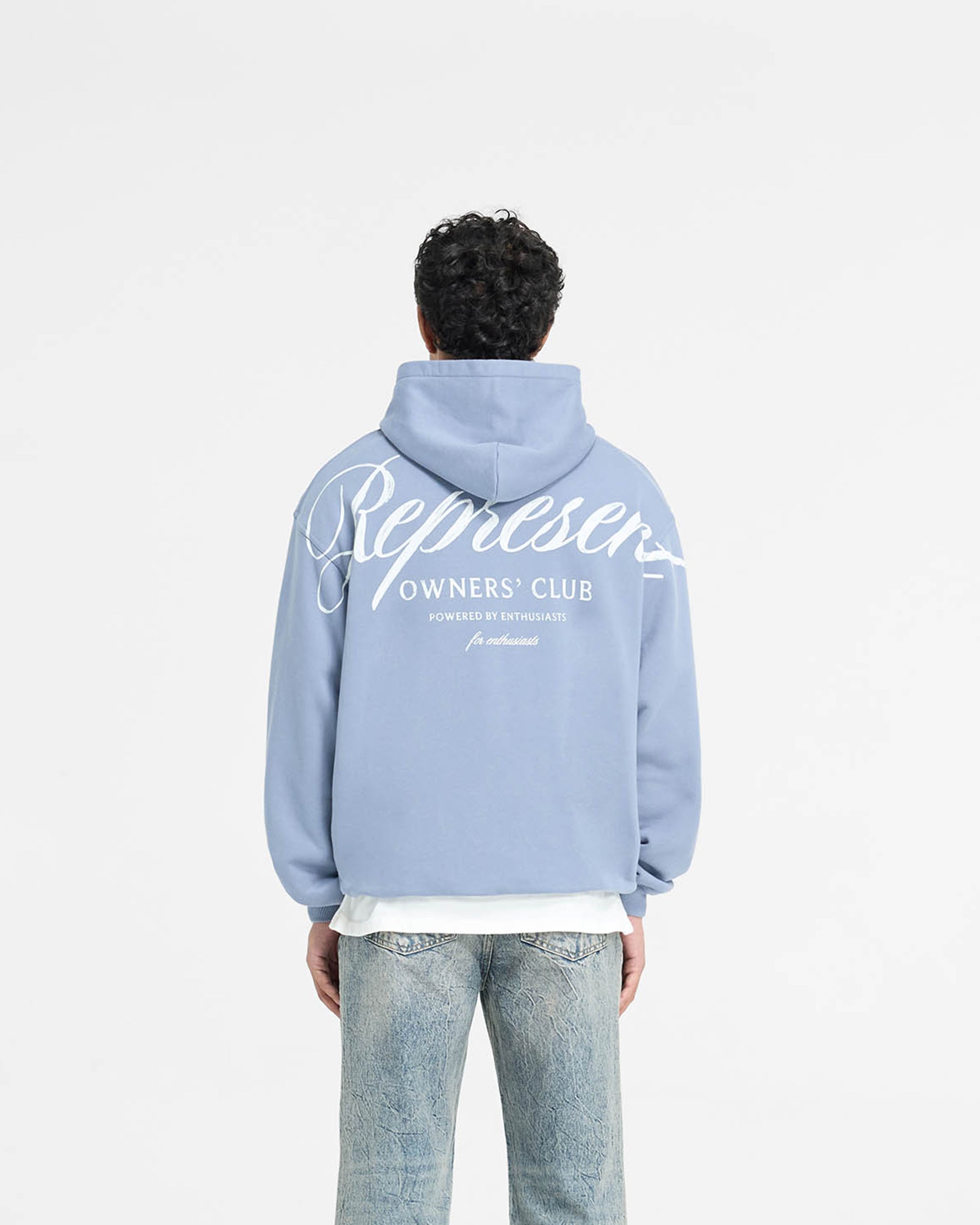 Sweat à capuche avec inscription Represent Owners Club - Bleu poussiéreux