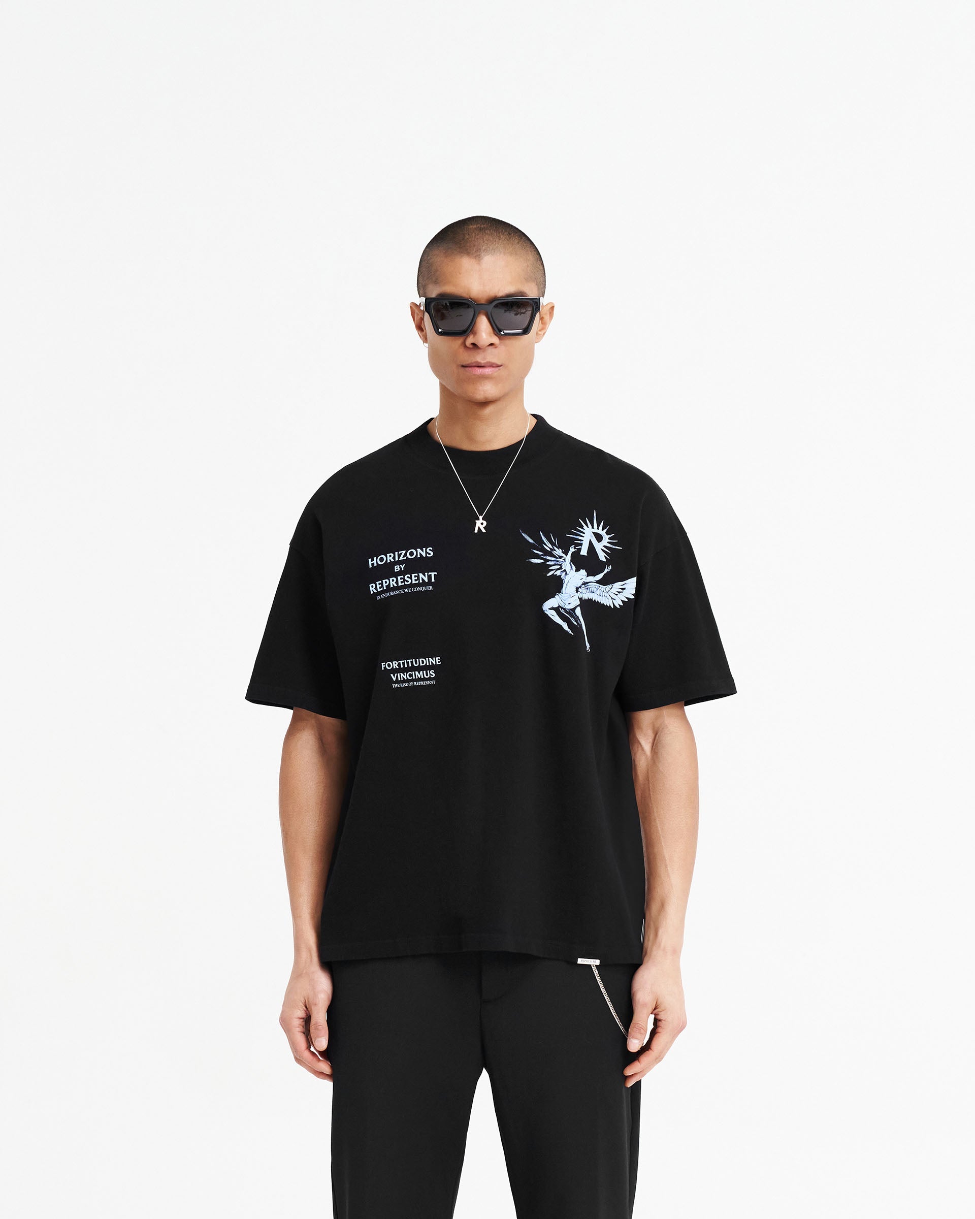 T-shirt Icarus - Noir de jais bleu
