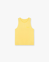 Front product image of a mens lemon vest on a plain white background | Team 247 Run Vest in Lemon | Lightweight breathable running vest | 247 T-Shirts | Represent Clo