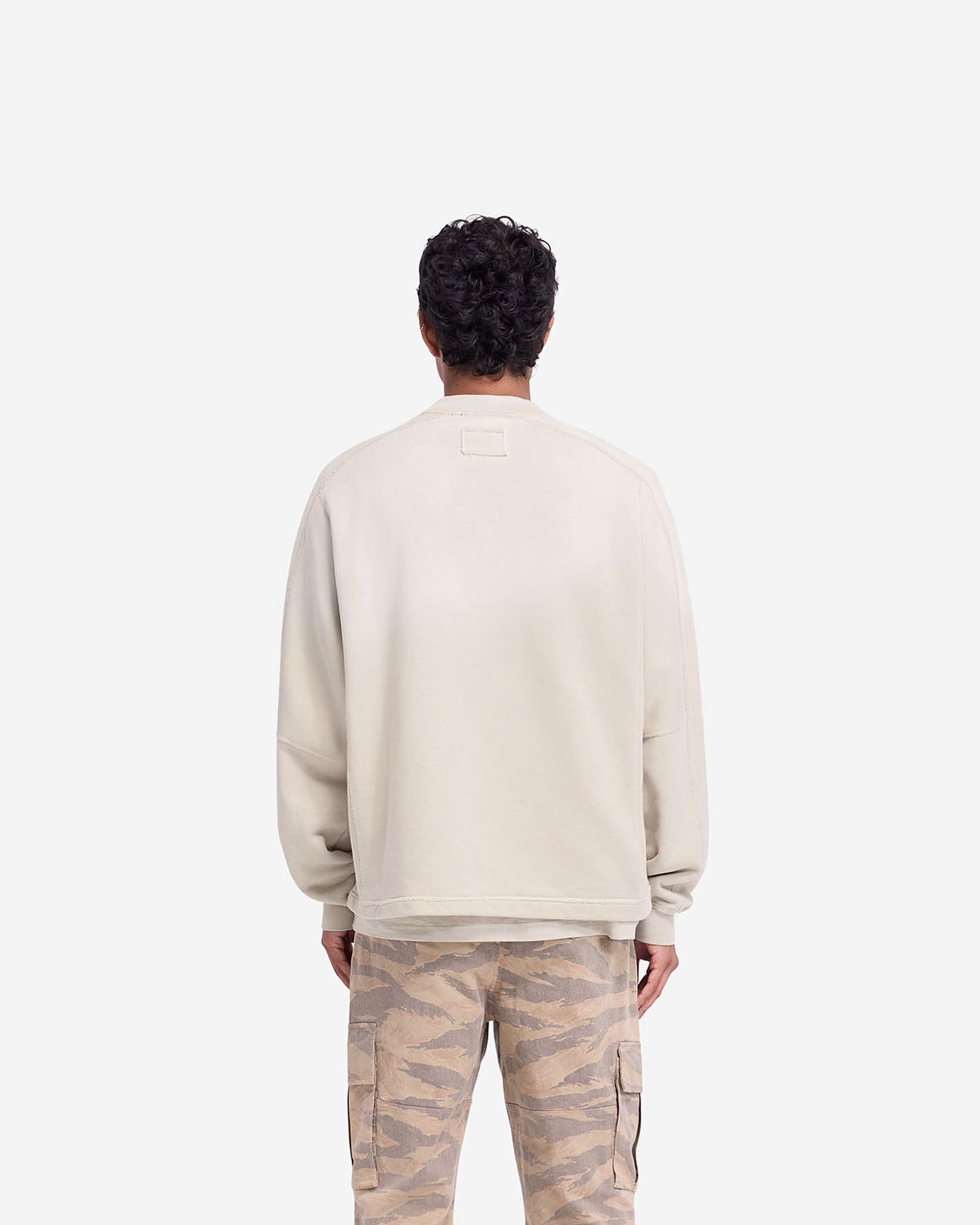 Sweat-shirt à ourlet étagé - Avoine