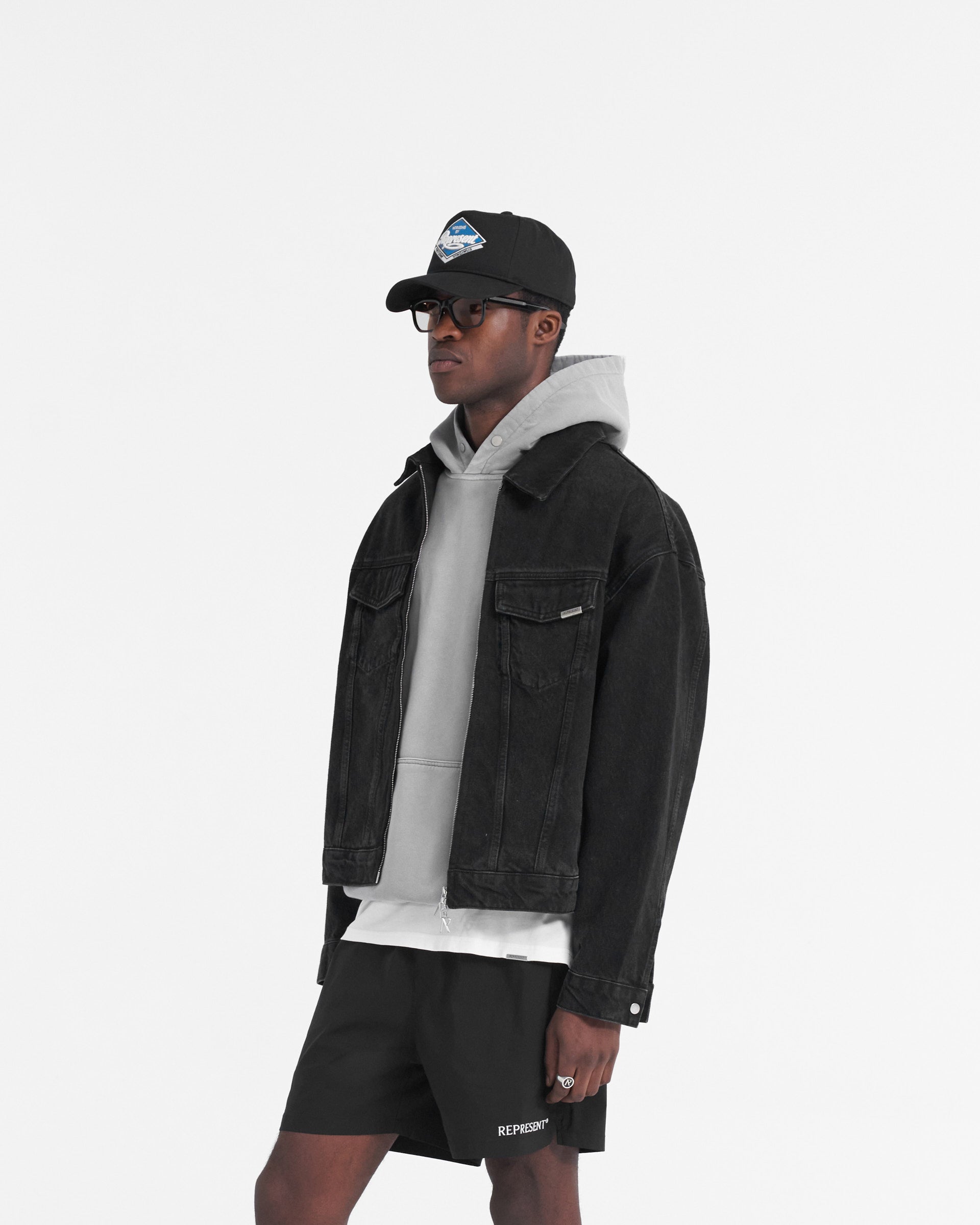 R4 Jeansjacke - Schwarz