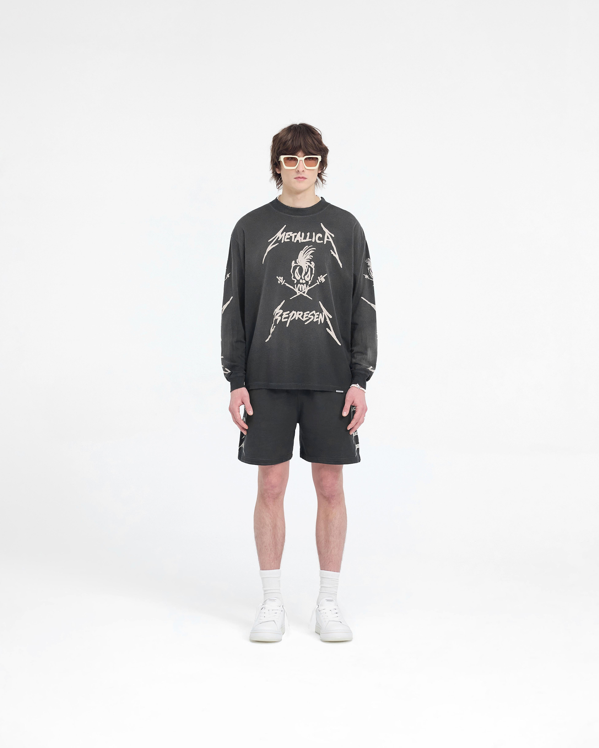 Represent X Metallica Local Crew Short - Stained Black