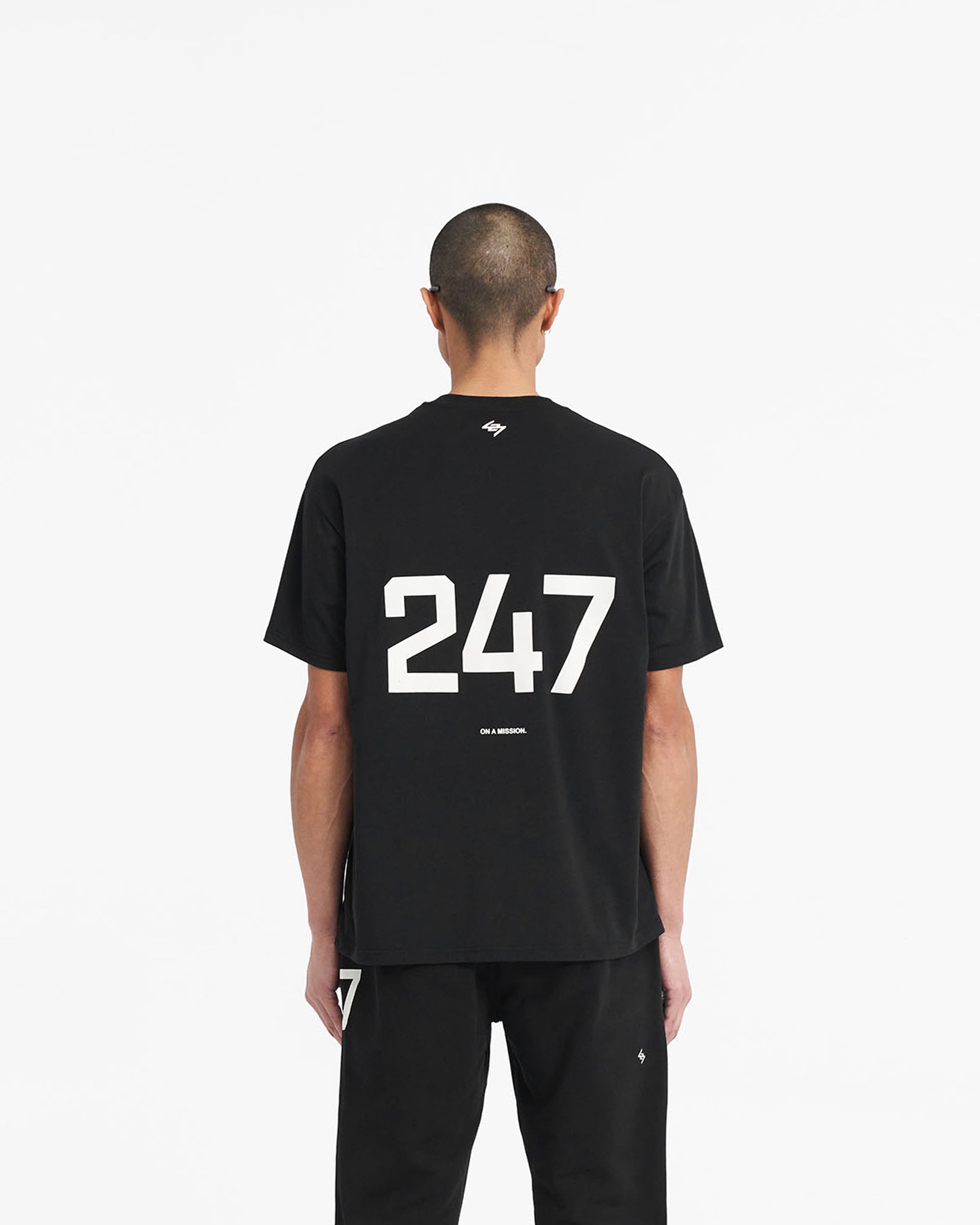 247 Übergroßes T-Shirt - Tiefschwarz