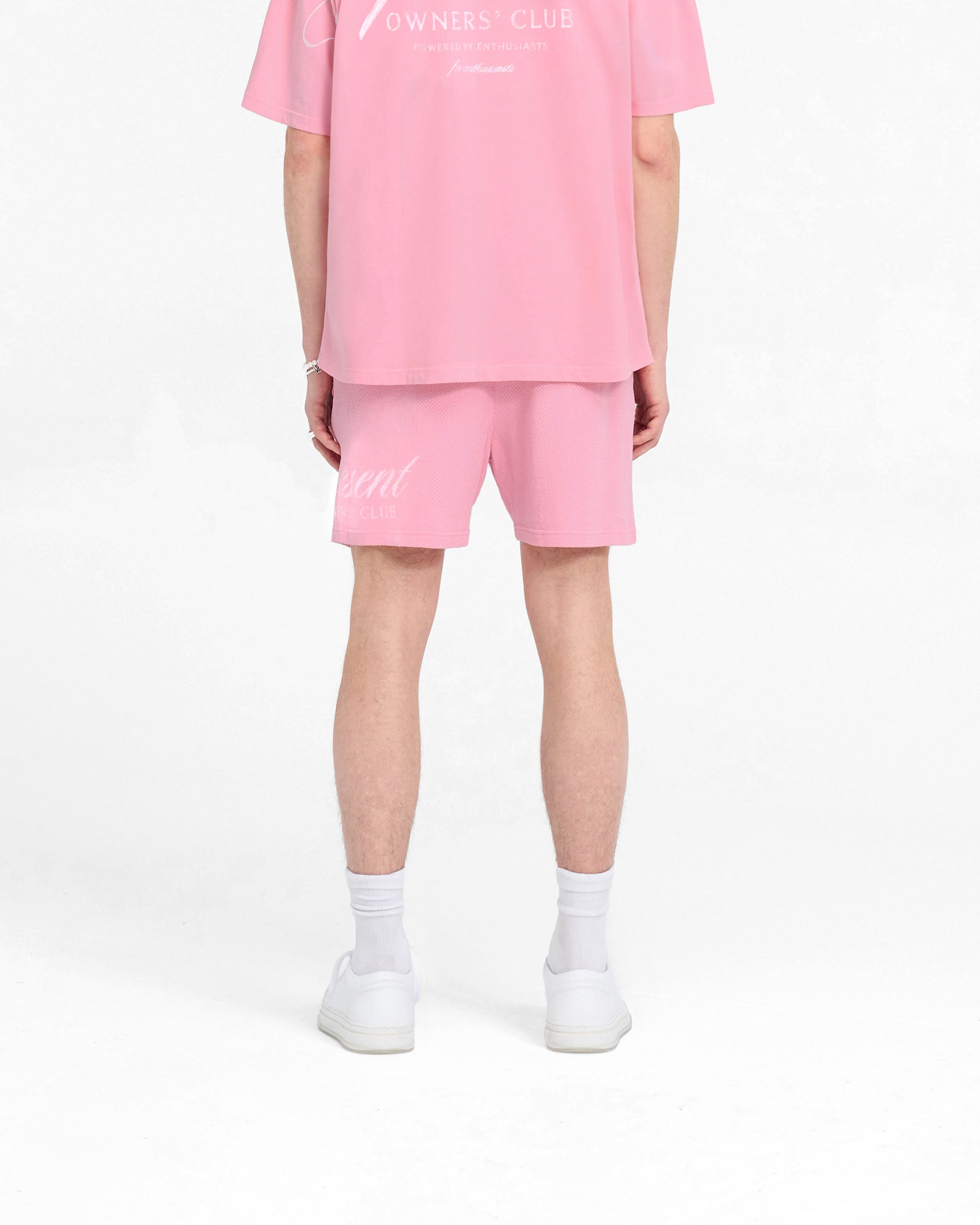 Represent Owners Club Script Mesh-Shorts - Rosa