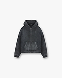 Ribbed Zip Through Hoodie