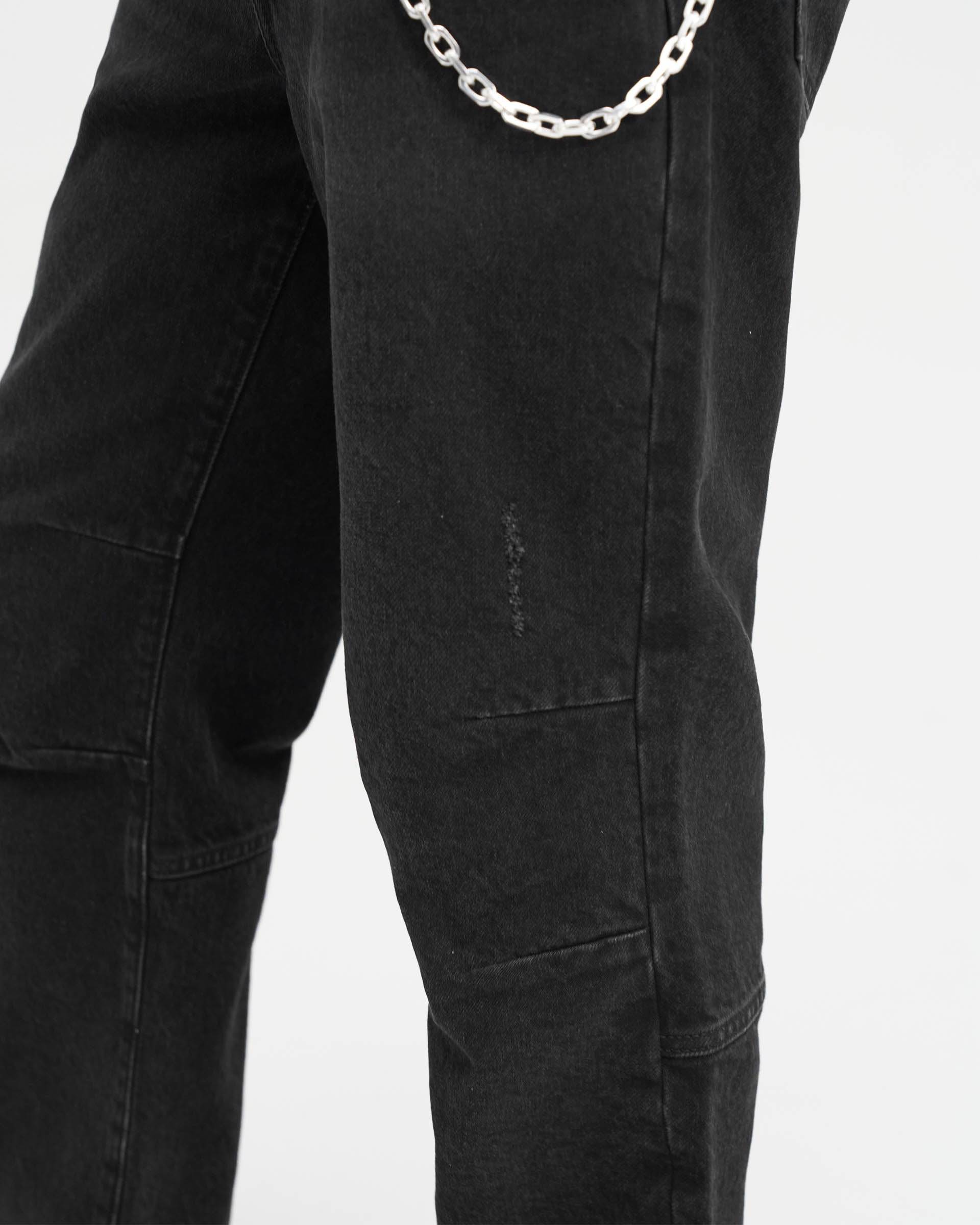 R2 Jeans mit abgestuftem Saum - Off Black