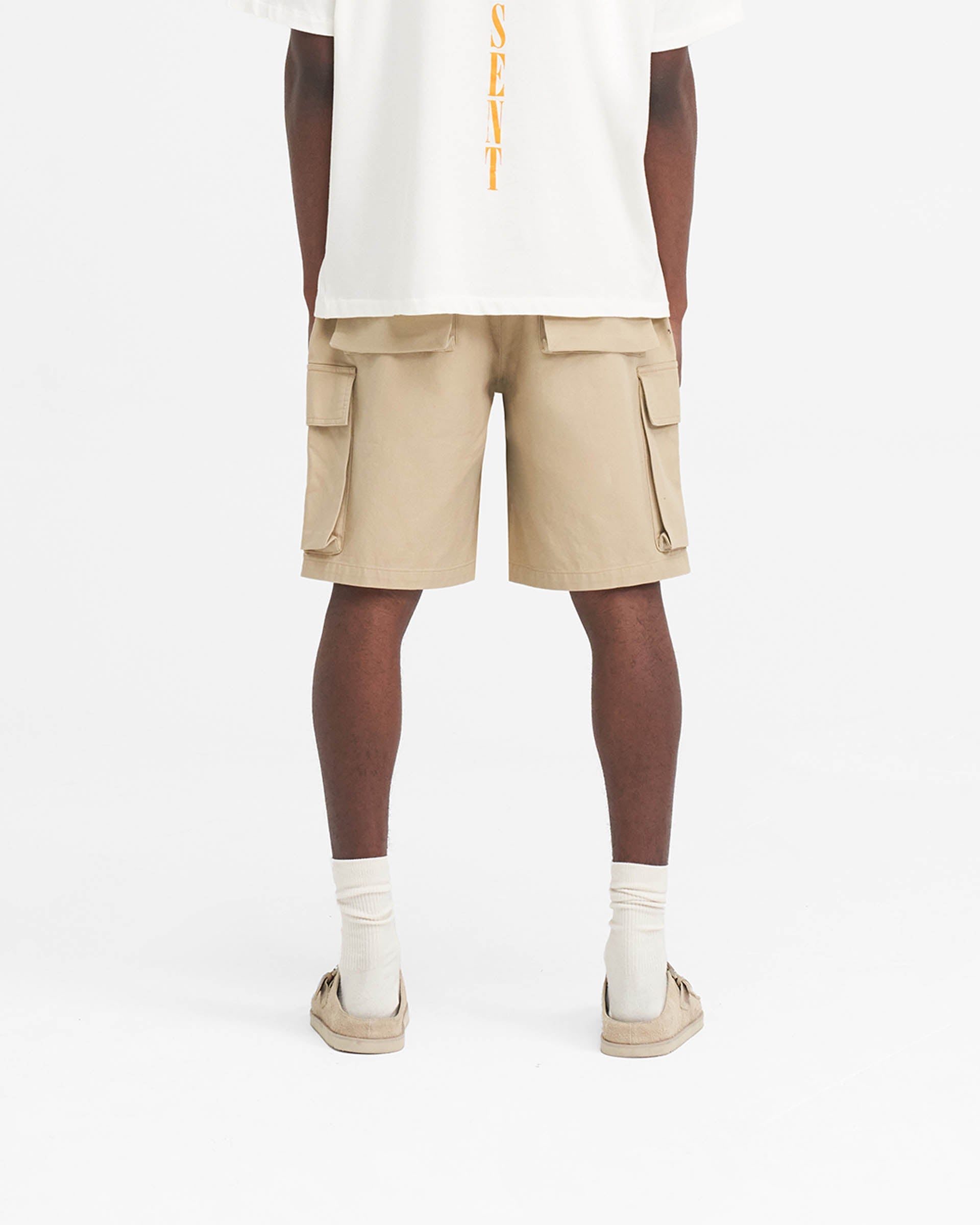 Baggy-Cargo-Shorts aus Baumwolle - Sandstein