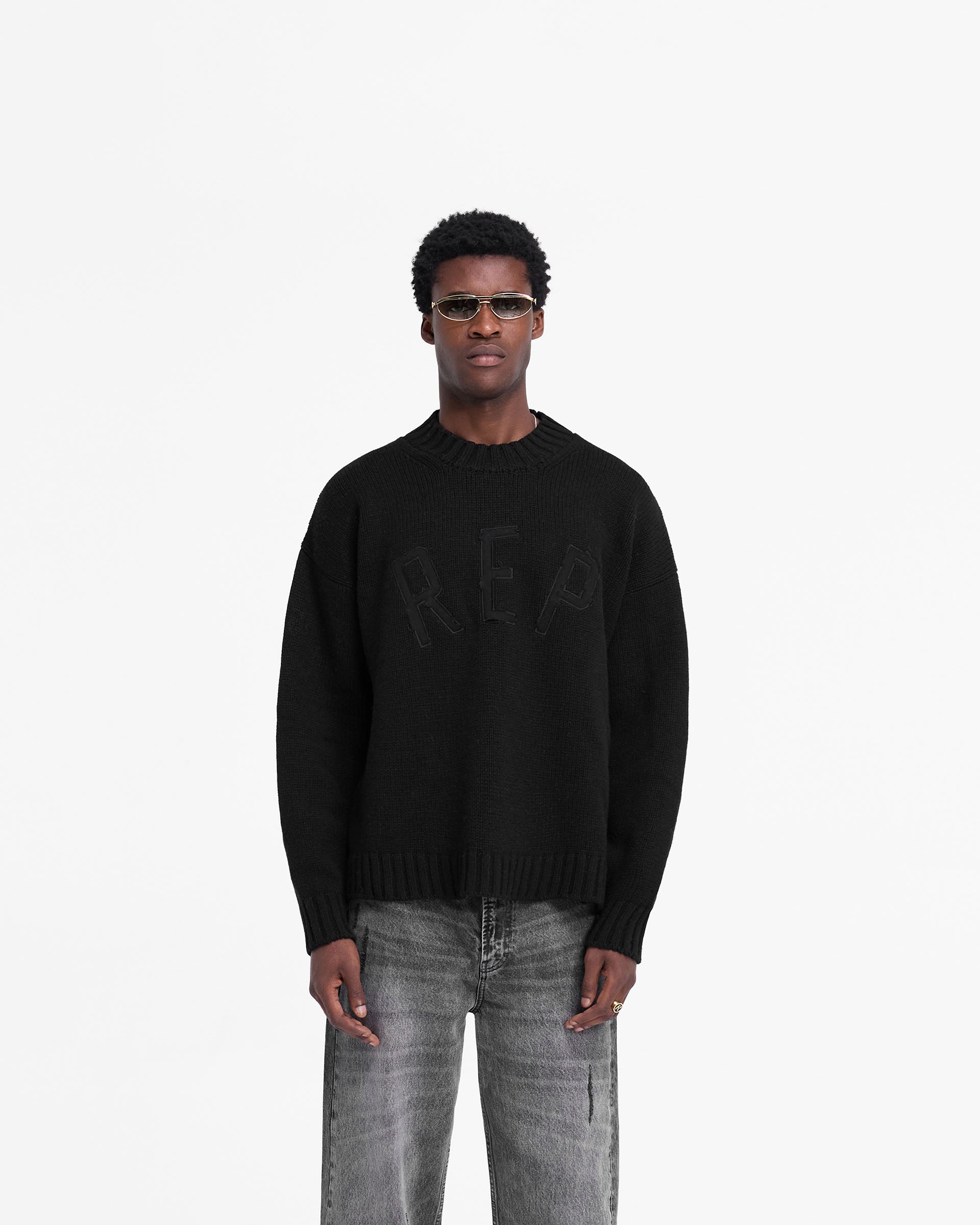 Pull en tricot Rep - Noir