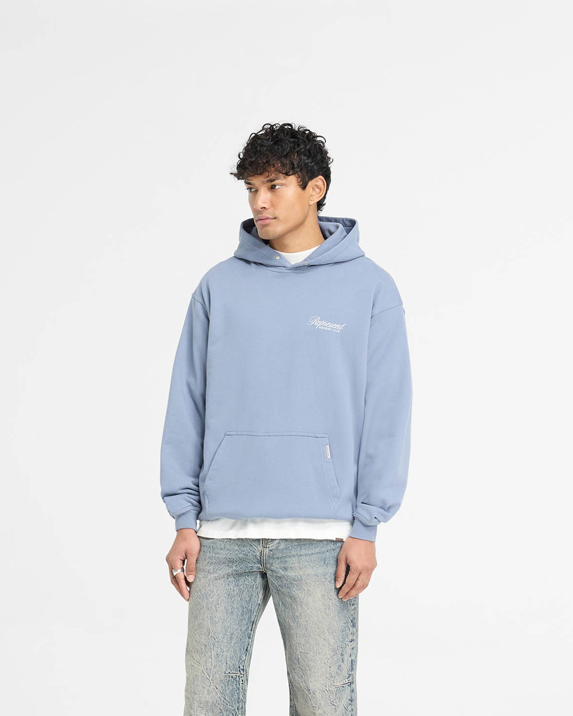 Sweat à capuche avec inscription Represent Owners Club - Bleu poussiéreux
