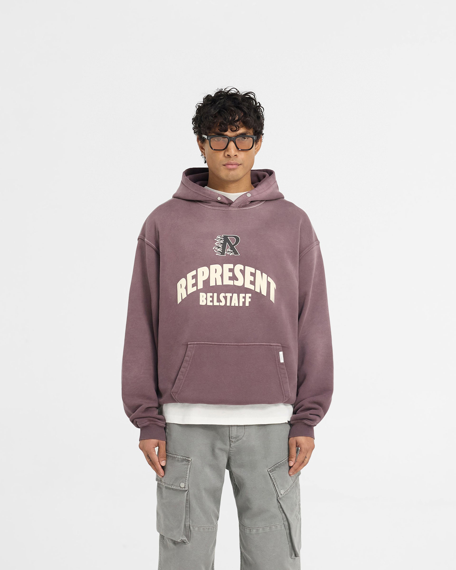 Sweat à capuche Flame Phoenix Represent X Belstaff - Prune