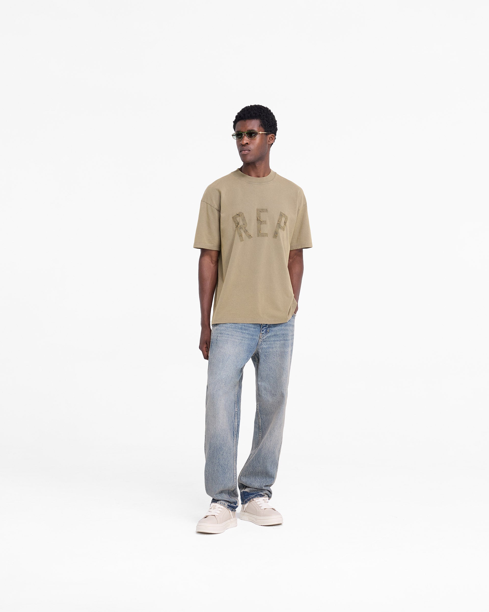 T-shirt à appliqué Rep - Fauve