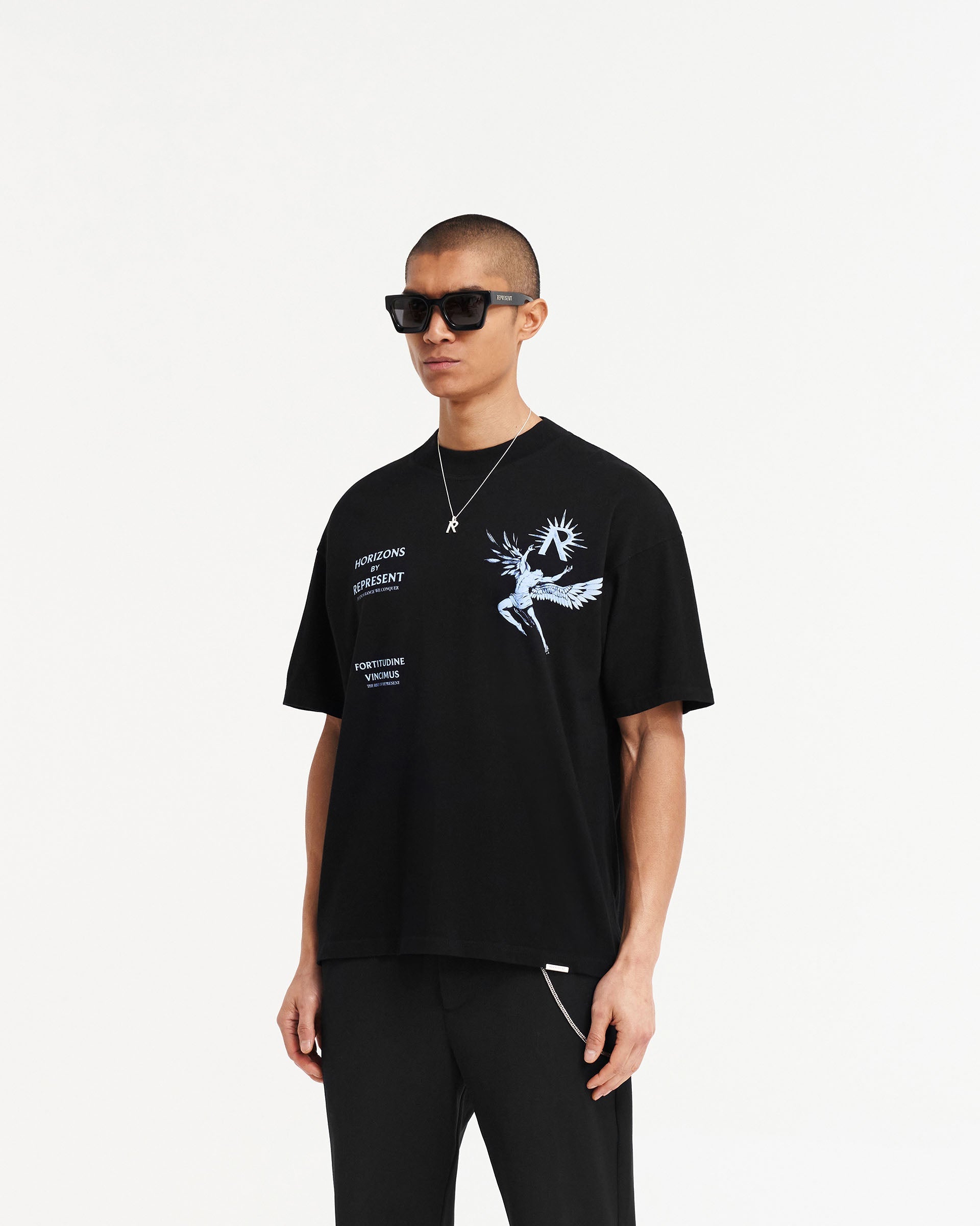 T-shirt Icarus - Noir de jais bleu