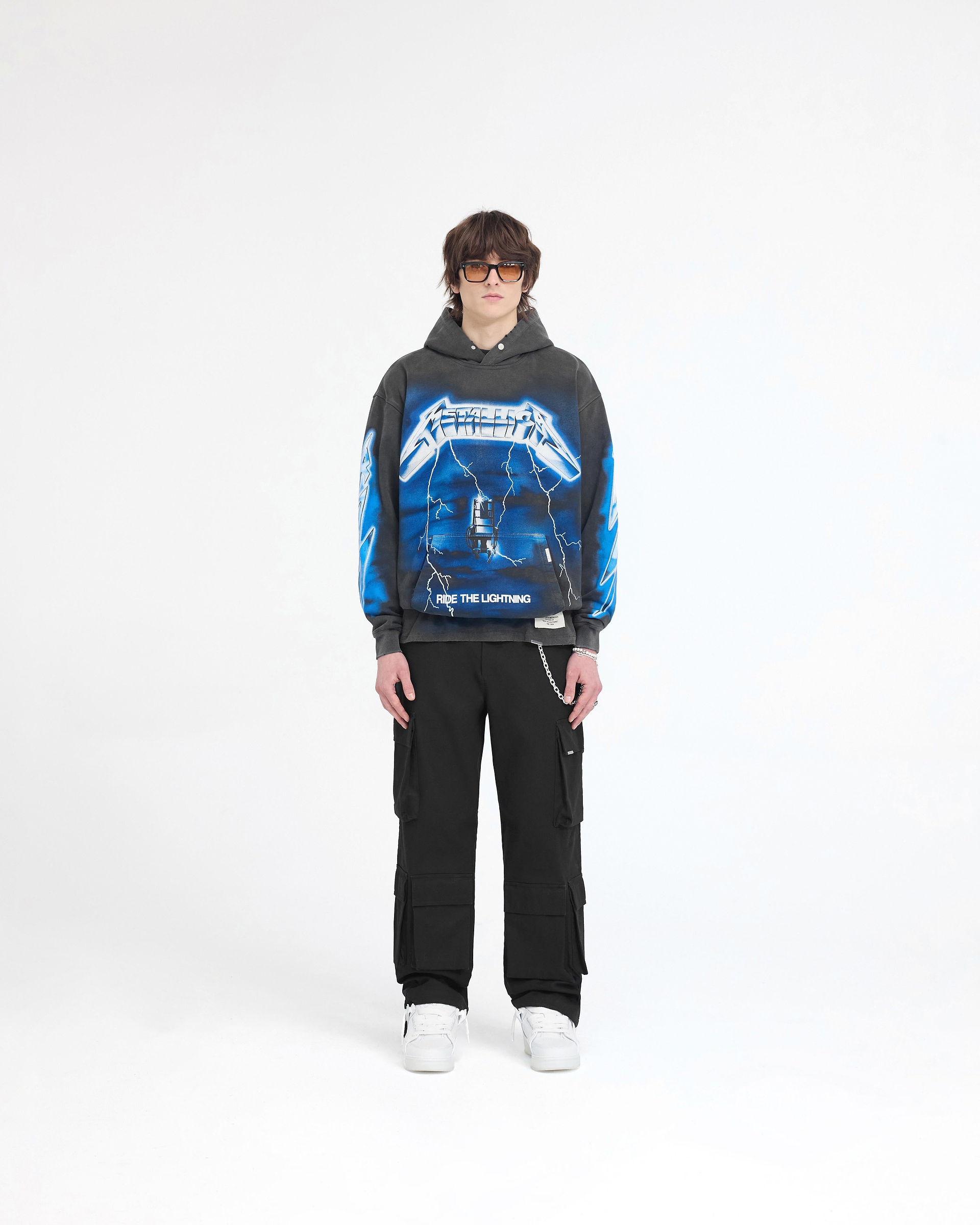 Sweat à capuche Ride The Lightning Represent X Metallica™️ - Gris vintage