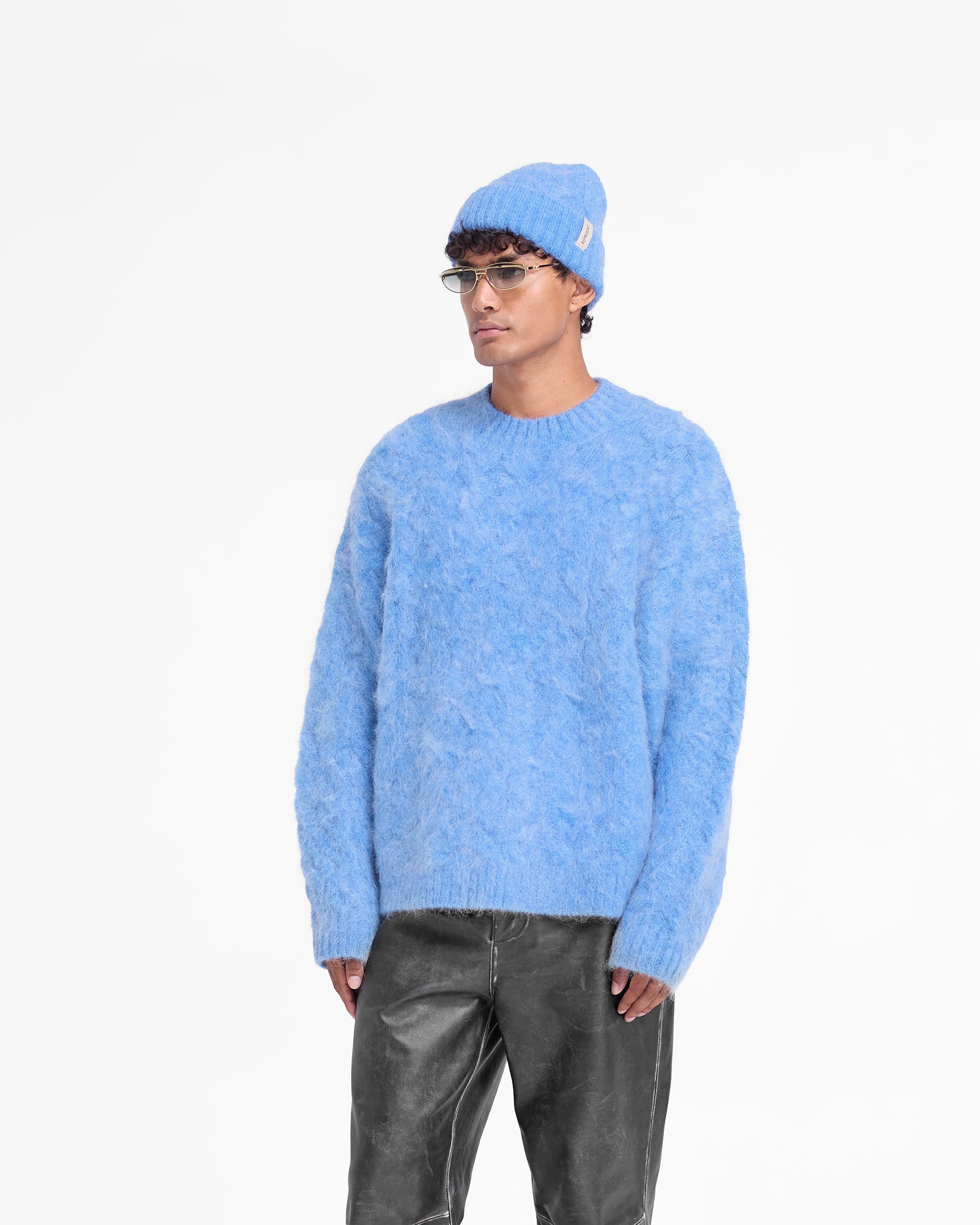 Pull en maille torsadée - Bleu électrique